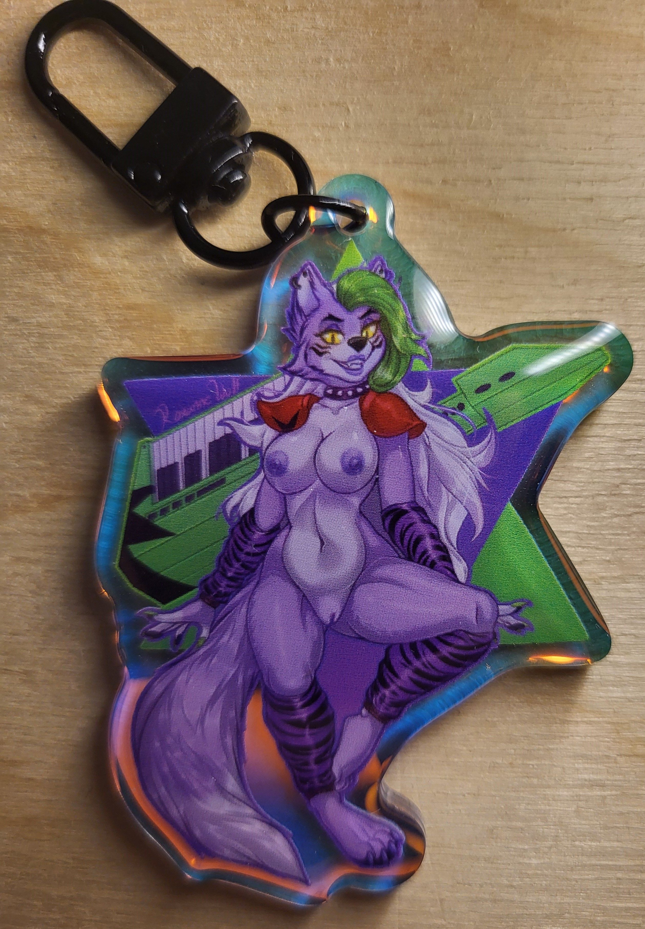 Roxanne Guitar Keychain | Helluva Boss Acrylic Keychain NSFW Roxanne Guitar,Roxanne keychain,furry keychain,Nights at Freddy's,nsfw keychain