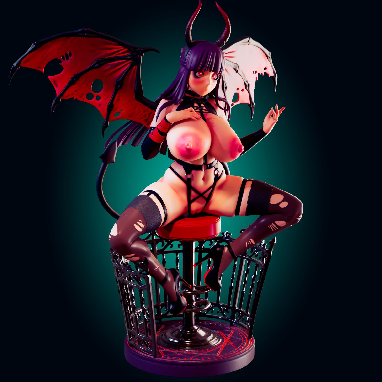 Fern Demon Succubus Statue | Frieren: Beyond Journey's End Fan Art by Officer Rhu SFW,NSFW,Futa 3d printed,Fern Demon Succubus statue,futa statue,Frieren: Beyond Journey's End statue,furry statue,nsfw statue