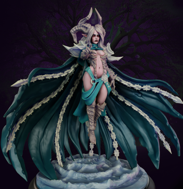 Devilin Witch Queen Miniature | DnD Fan Art by Gaz Minis SFW 3d printed,miniature,dnd miniature,Devilin Witch Queen,3d printed miniature