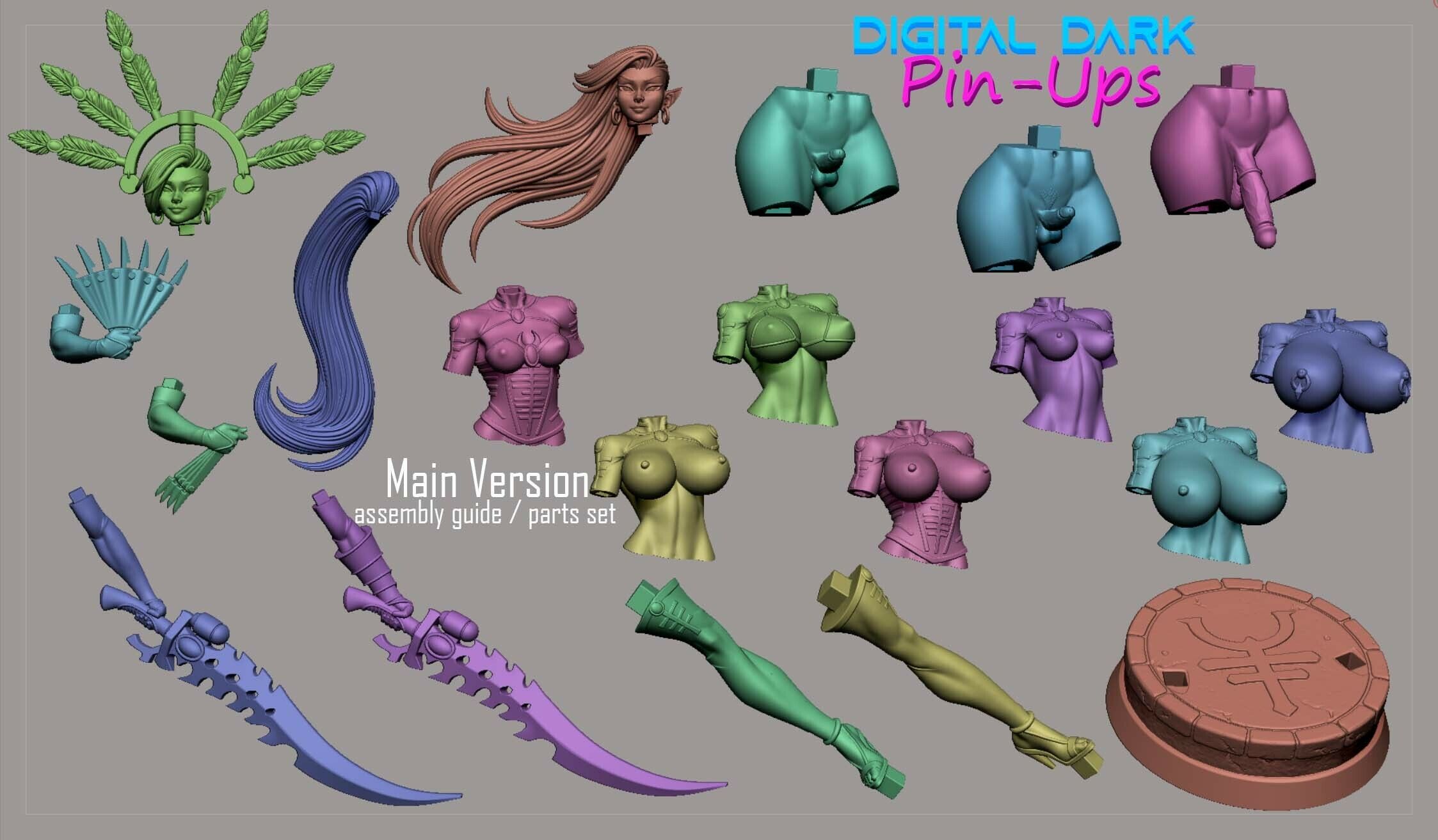 Yvrainy Statue | 40k Fan Art by Digital Dark SFW,NSFW,Futa 3d printed statue,3d printed,nsfw statue,3d printed figure,Yvrainy Statue,Warhammer 40k,futa statue