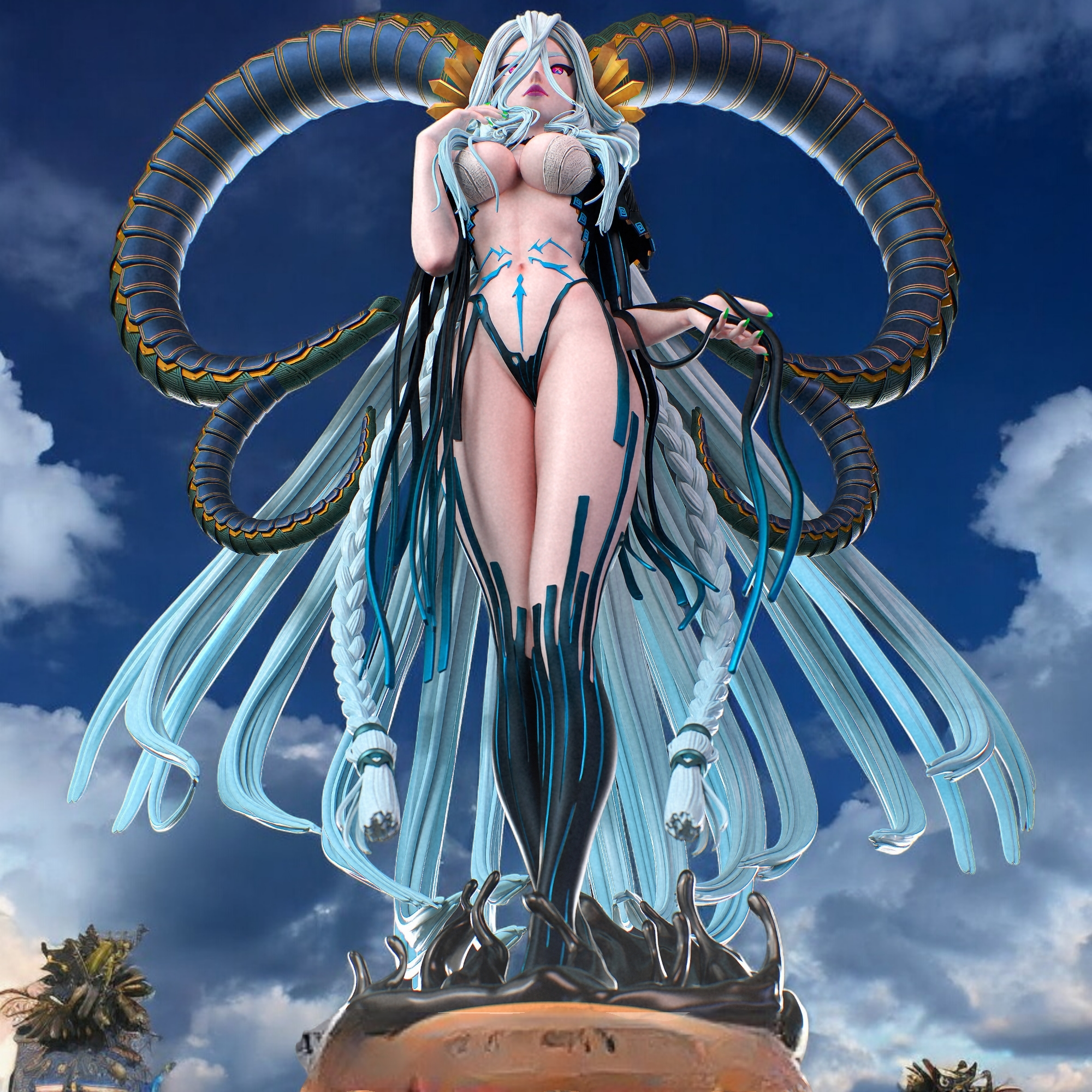 Tiamat Statue | Grand Fate Fan Art by PEACHFIGURE SFW,NSFW 3d printed statue,3d printed,nsfw statue,3d printed figure,Tiamat Statue,Grand Fate
