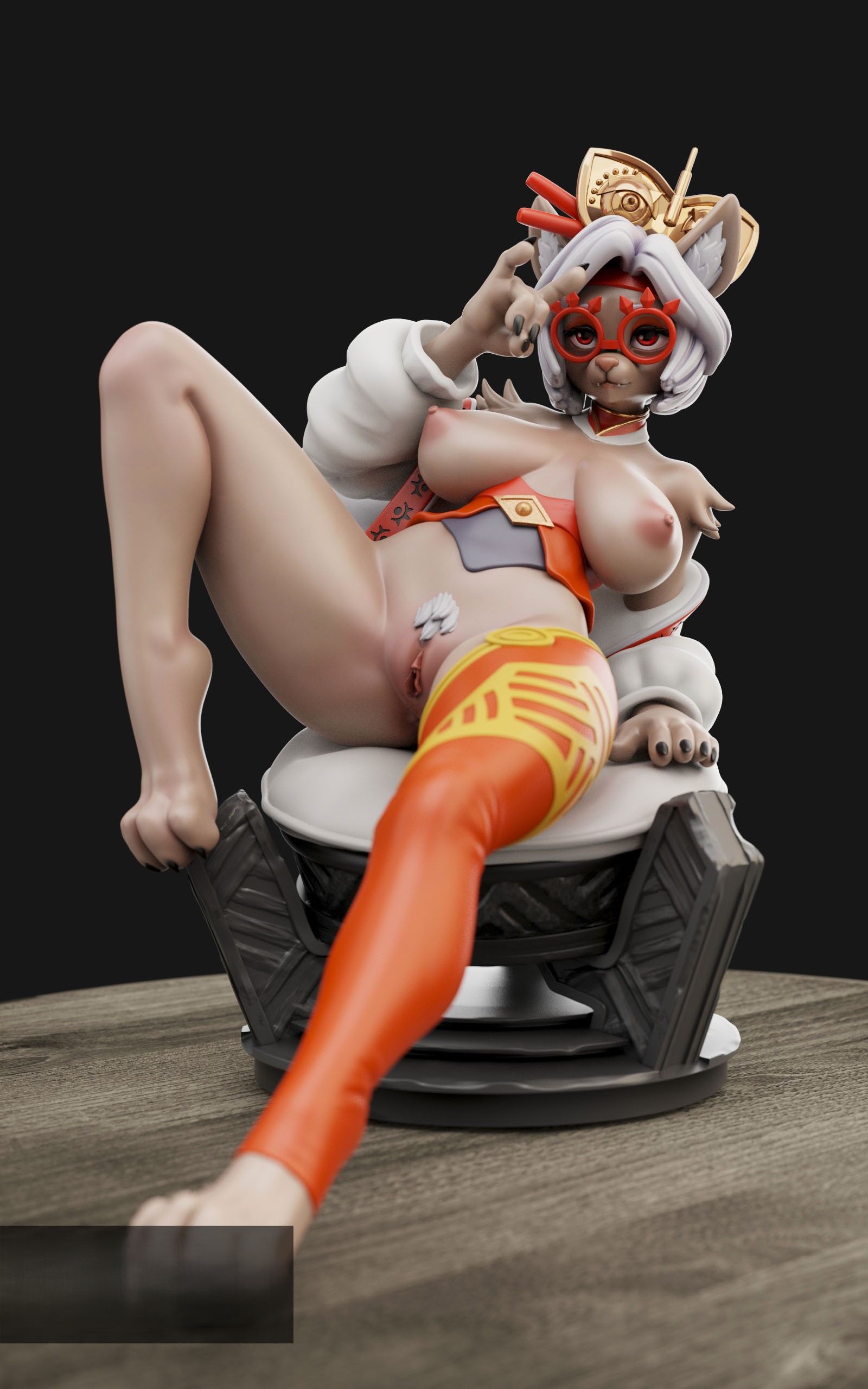 Purah Furry Statue | The Legend of Zelda Fan Art by Anyonensfw SFW,NSFW,Futa 3d printed,3d printed statue,nsfw statue,futa statue,Purah Statue,The Legend of Zelda Statue