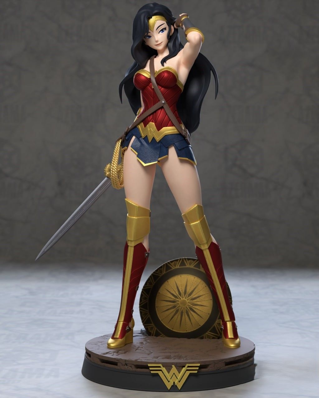 Wonder Woman Statue | DC Fan Art by Azerama SFW,NSFW 3d printed,3d printed statue,nsfw statue,Wonder Woman statue,dc statue