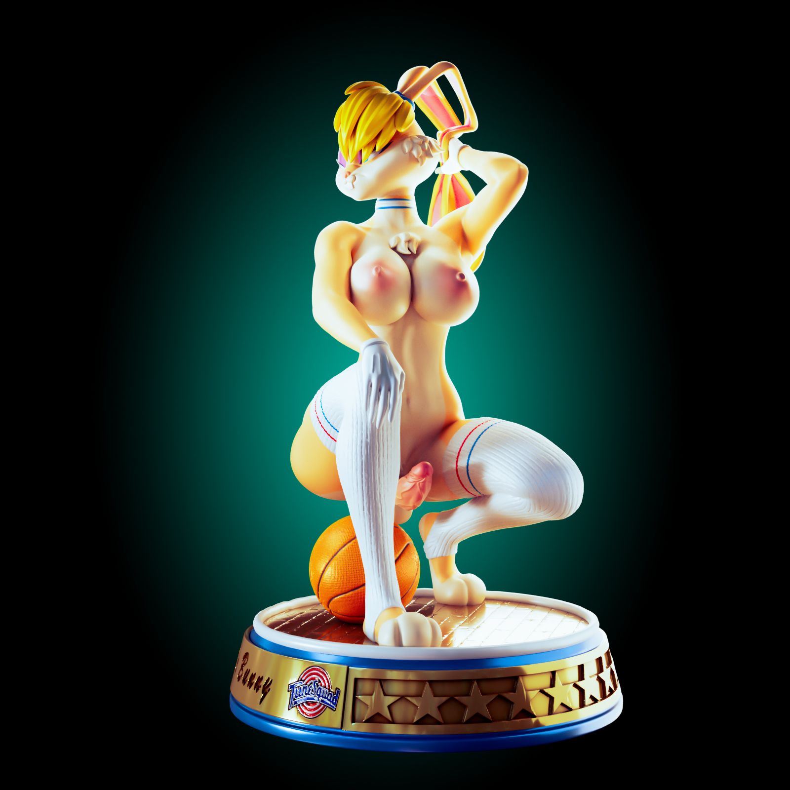 Lola Bunny Furry Curvy Statue | Looney Tunes Fan Art by Officer Rhu SFW,NSFW,Futa 3d printed,Lola Bunny statue,futa statue,Looney Tunes statue,furry statue,nsfw statue