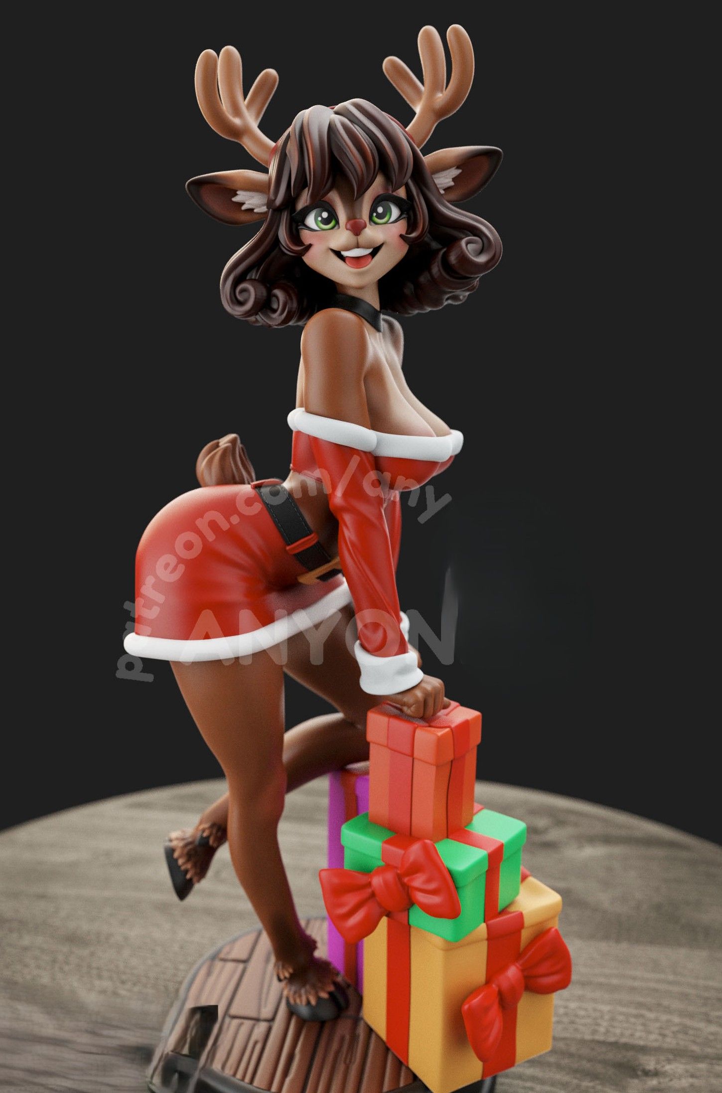 Estatua Christmas Deer Furry | Original Fan Art por Anyonensfw SFW,NSFW,Futa 3d printed statue,3d printed,nsfw statue,3d printed figure,Christmas Deer Statue,furry statue,futa statue,futa figurines,futanari figurines,futanari statue
