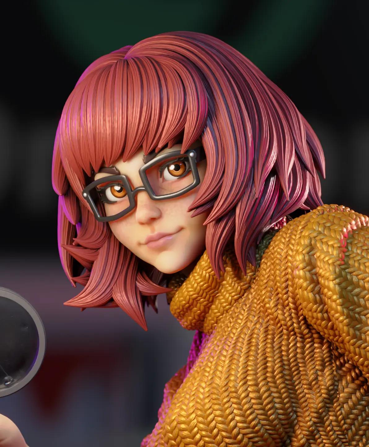 Velma Dinkley Statue | Scooby-Doo Fan Art by 3Dmoonn SFW,NSFW 3d printed,3d printed statue,Velma Dinkley Statue,Scooby-Doo statue,nsfw statue