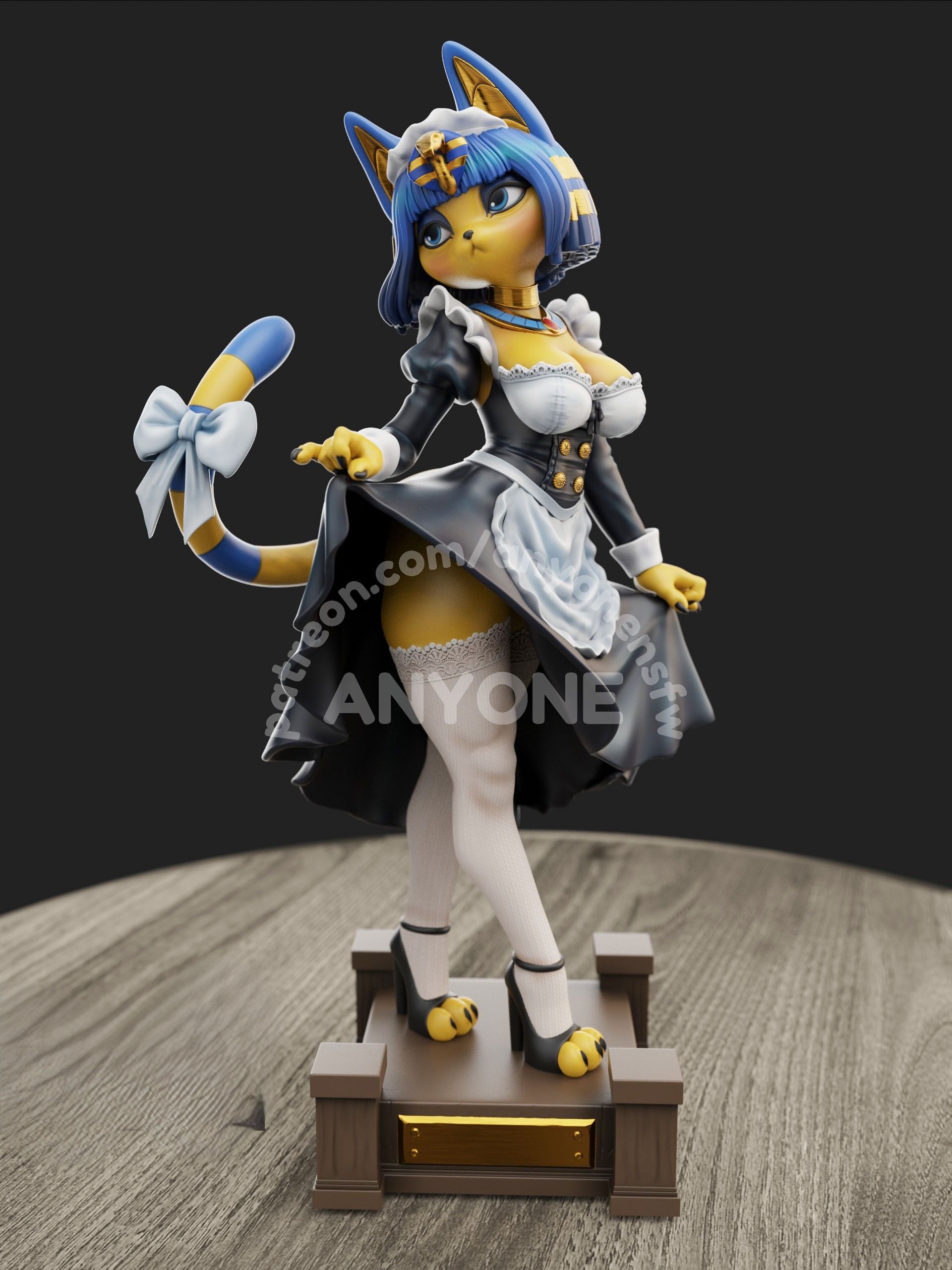 Ankha Maid Statue | Animal Crossing Fan Art by Anyonensfw SFW,NSFW 3d printed,3d printed statue,nsfw statue,Toriel Goat Statue,Undertale Statue