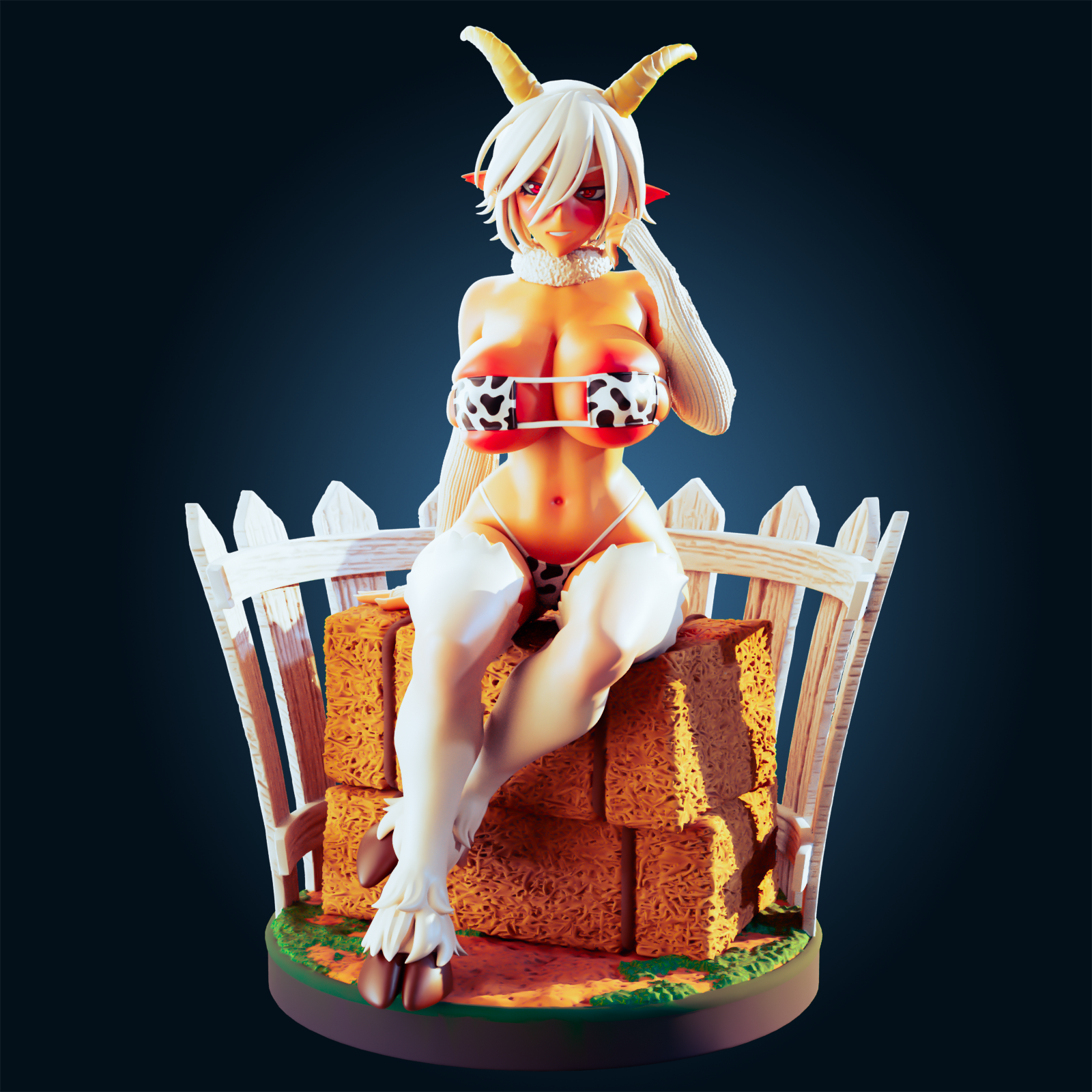 Saane Goat Monster Girl Statue | Monster Musume Fan Art by Officer Rhu SFW,NSFW,Futa 3d printed,Saane Goat statue,futa statue,Monster Musume statue,furry statue,nsfw statue