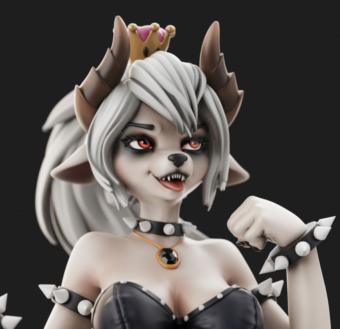 Bowsette Furry Statue | Super Mario Fan Art by Anyonensfw SFW,NSFW,Futa 3d printed,3d printed statue,nsfw statue,futa statue,Bowsette Statue,Super Mario Statue