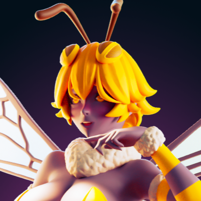 Bee Waifu Girl Statue | Monster Girl Fan Art by Officer Rhu SFW,NSFW,Futa 3d printed,Bee Waifu Girl statue,futa statue,Monster Girl statue,furry statue,nsfw statue