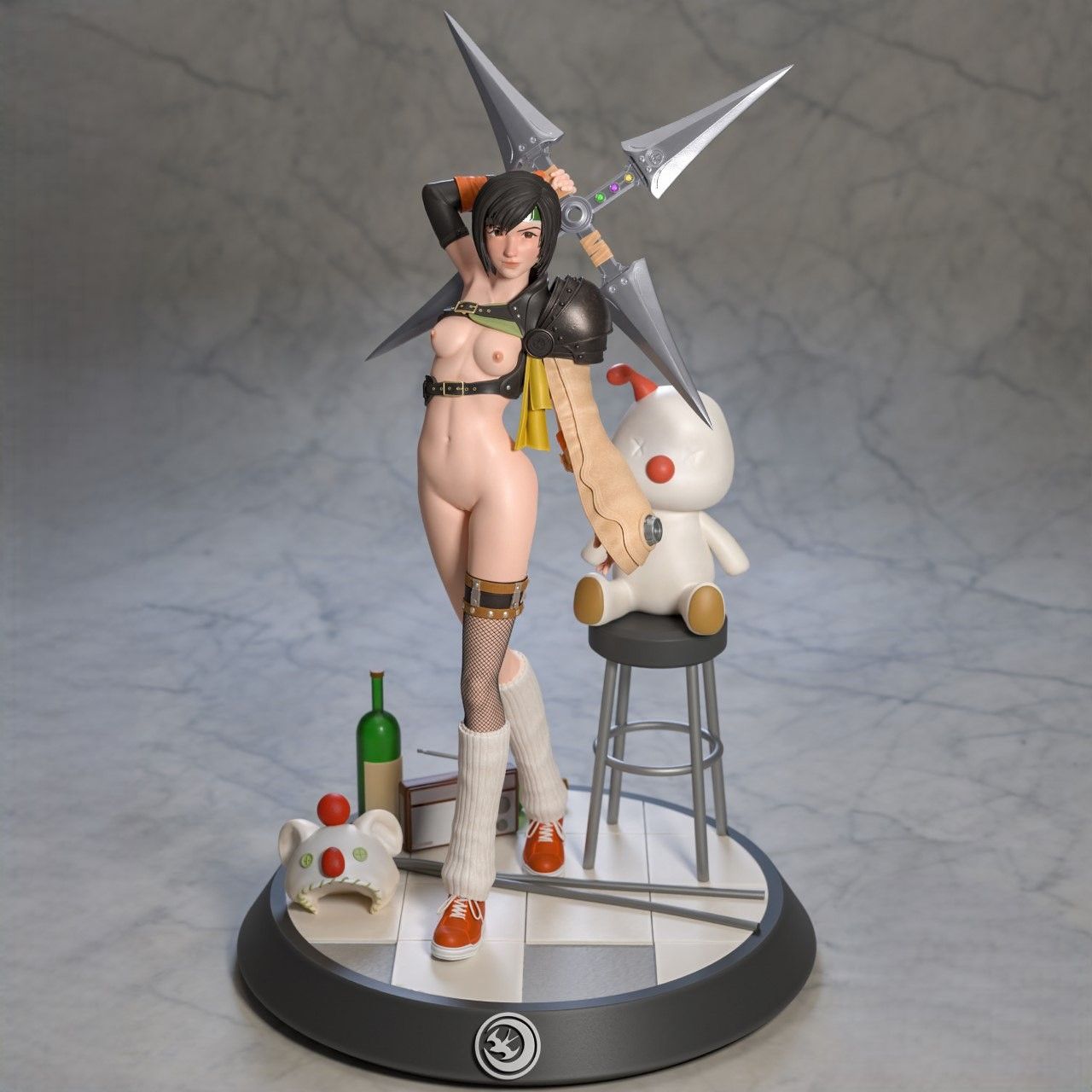 Yuffie Kisaragi Statue | Final Fantasy Fan Art by Azerama SFW,NSFW 3d printed,3d printed statue,nsfw statue,Yuffie Kisaragi statue,Final Fantasy statue
