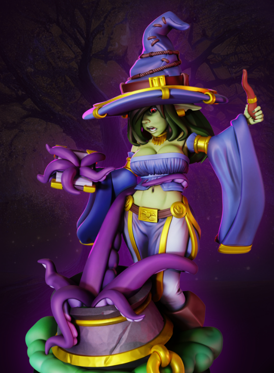 Summoner Goblin Witch Fizzlebang Miniature | DnD Fan Art by Gaz Minis SFW,NSFW 3d printed,miniature,dnd miniature,Summoner Goblin Witch Fizzlebang,3d printed miniature,nsfw miniature
