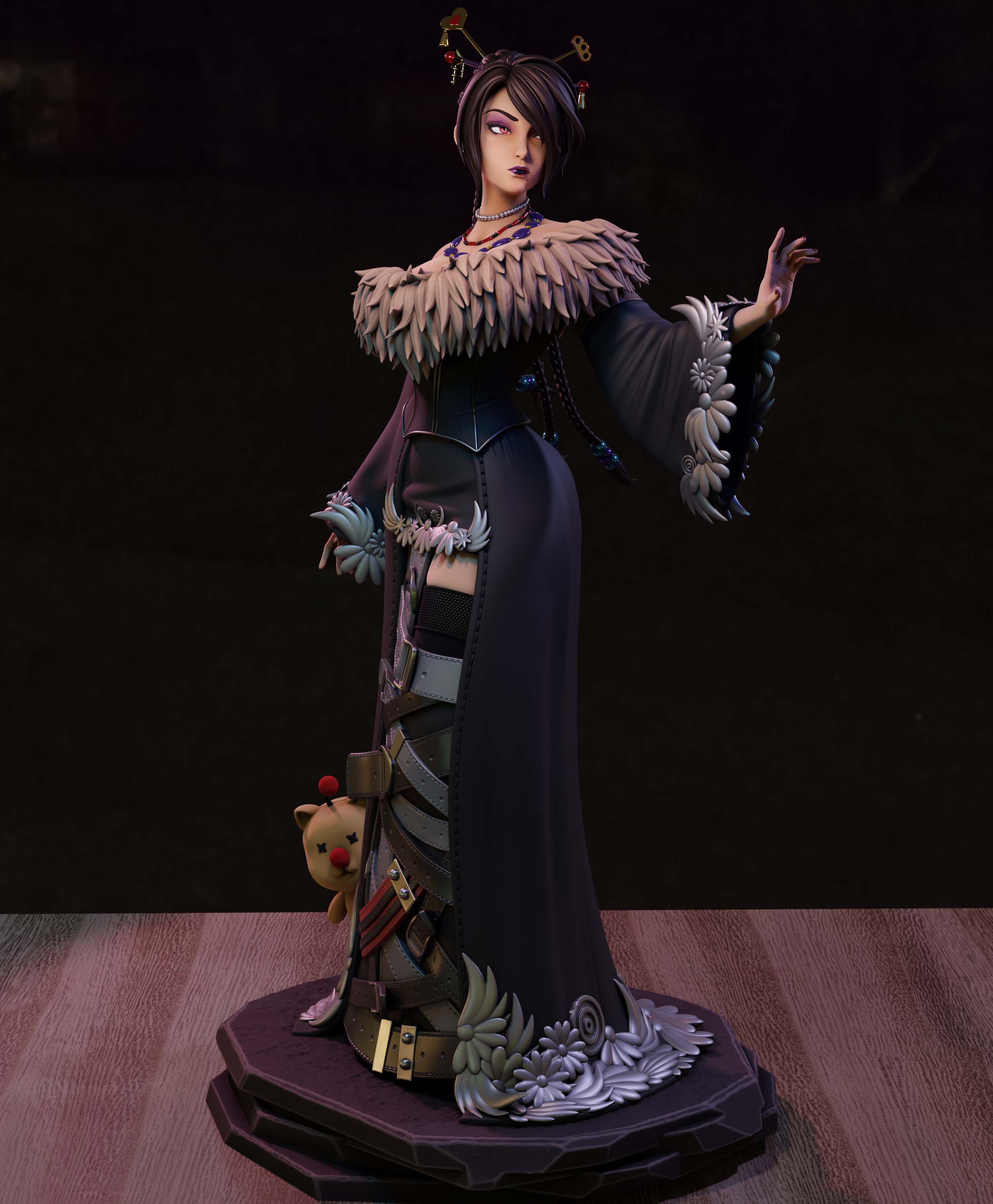 LULU Statue | Final Fantasy Fan Art by Momoji3d SFW,NSFW 3d printed statue,3d printed,nsfw statue,Final Fantasy statue,LULU statue
