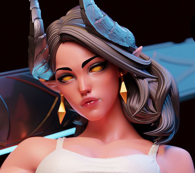 Malevola Statue | Dispatch Fan Art by E.S Monster SFW,NSFW 3d printed,3d printed statue,3d printed figure,Malevola Statue ,nsfw statue,Dispatch statue 