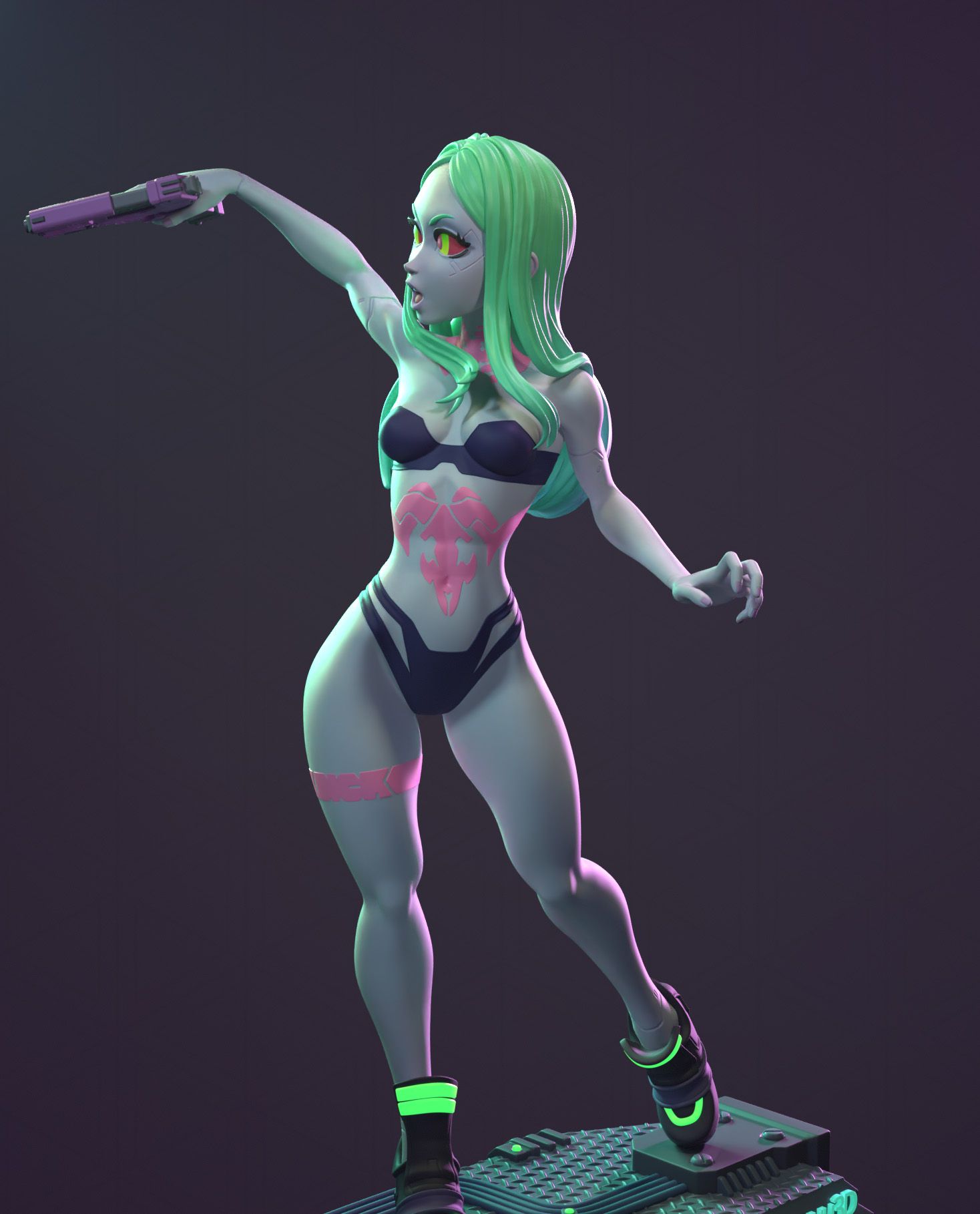 Rebecca Statue | Cyberpunk Edgerunners Fan Art by Dinamuuu3d SFW,NSFW 3d printed statue,3d printed,Rebecca Statue ,3d printed figure,nsfw statue,Cyberpunk Edgerunners statue