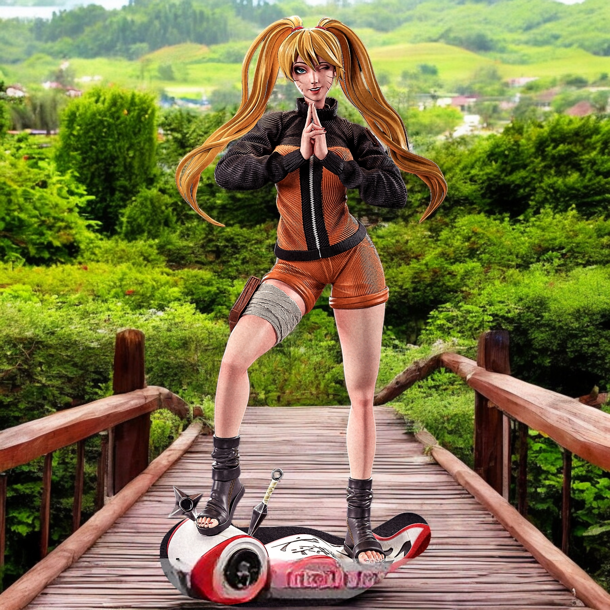 Naruto Jutsu Statue | Naruto Fan Art by PEACHFIGURE SFW,NSFW 3d printed statue,3d printed,nsfw statue,3d printed figure,Naruto Jutsu Statue