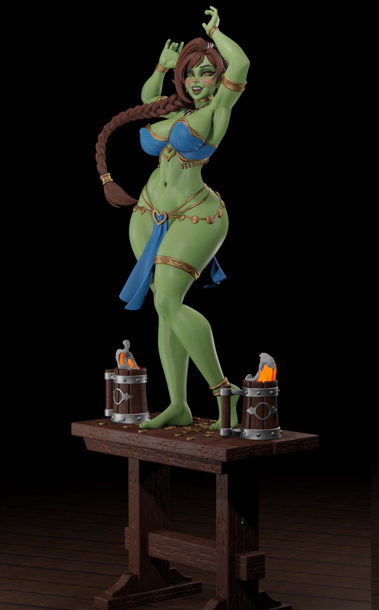 Goblin Dancer Statue | Original Fan Art by Digital Dark SFW,NSFW,Futa 3d printed statue,3d printed,nsfw statue,3d printed figure,Goblin Dancer Statue,futa statue