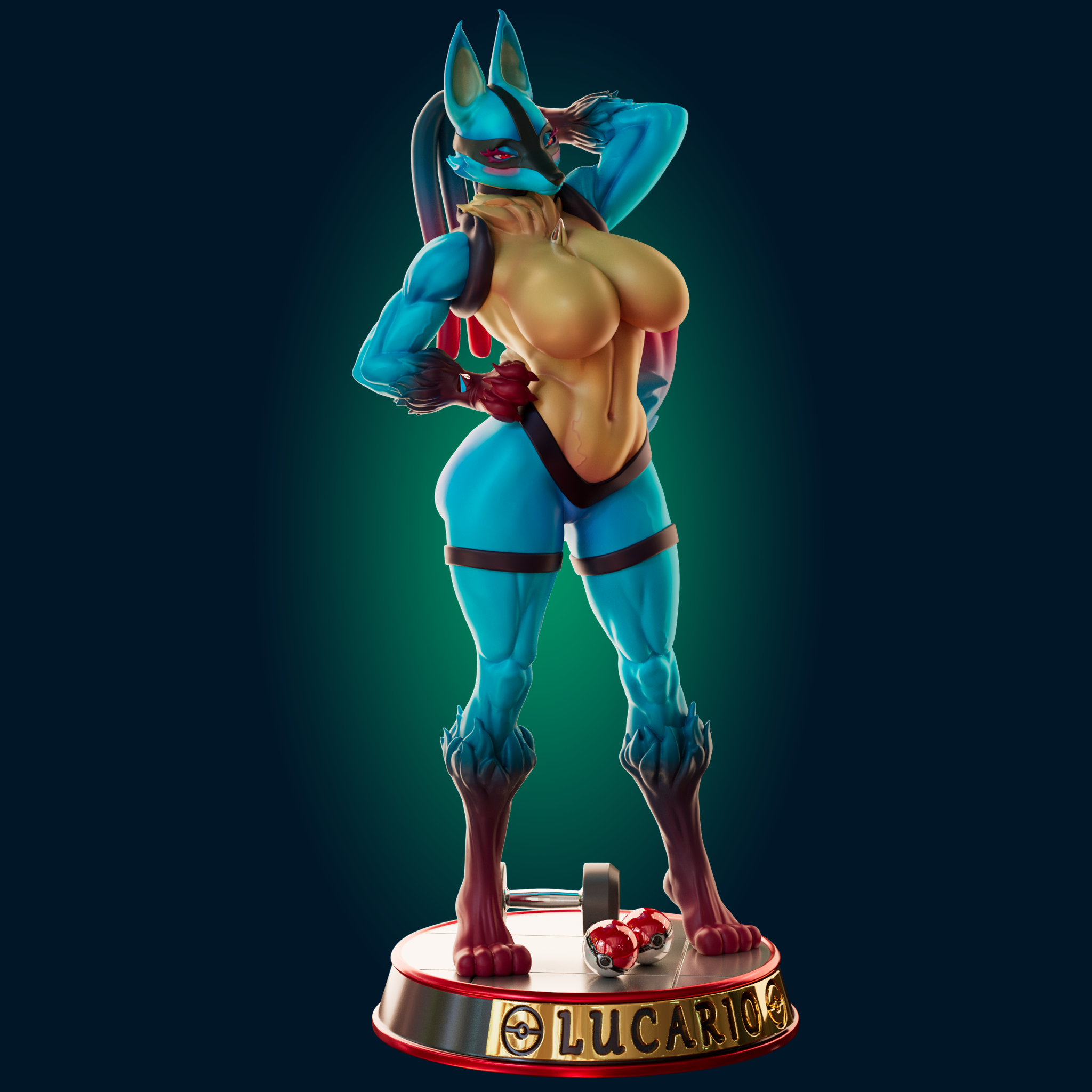 Lucario Statue | Pokémon Fan Art by Officer Rhu image