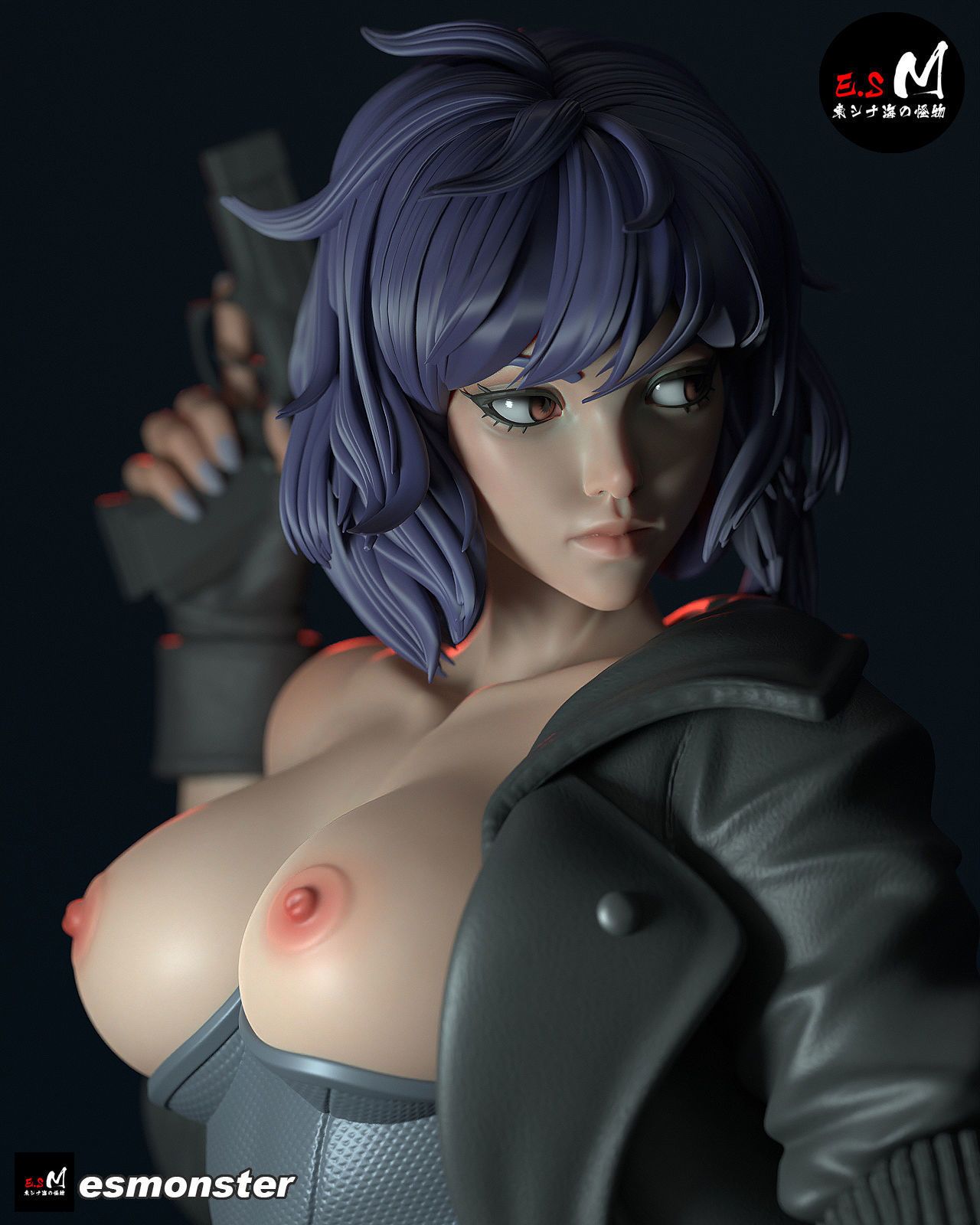 Motoko Kusanagi Statue | Ghost in the Shell Fan Art by E.S Monster SFW,NSFW null