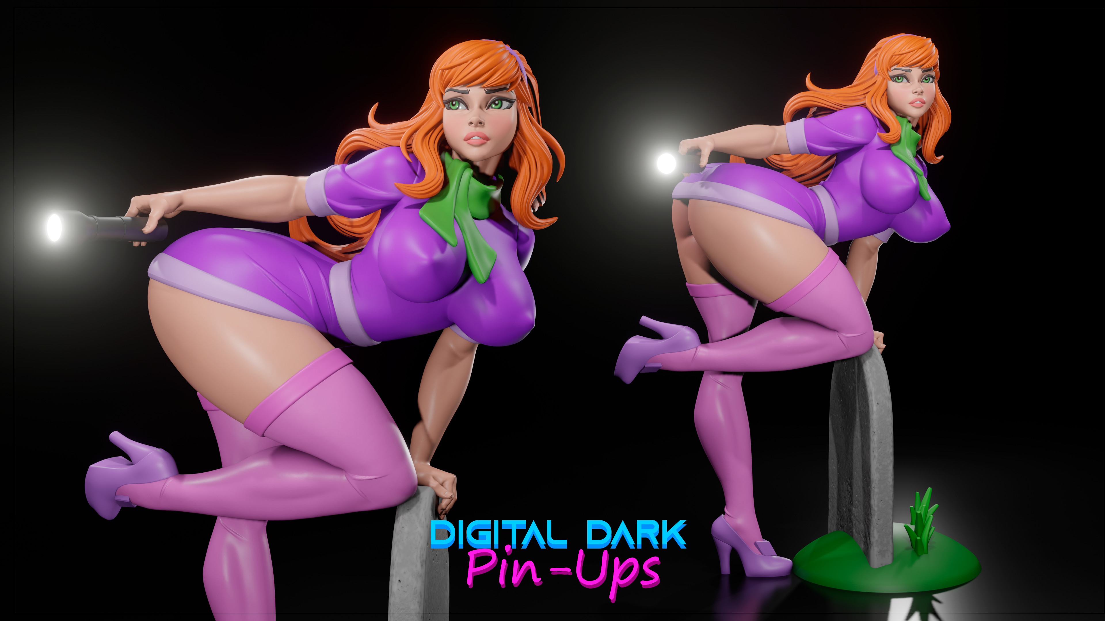 Daphne Blake Statue | Scooby-Doo Fan Art by Digital Dark SFW,NSFW,Futa 3d printed statue,3d printed,nsfw statue,futa statue,Daphne Blake Statue,Scooby-Doo Statue