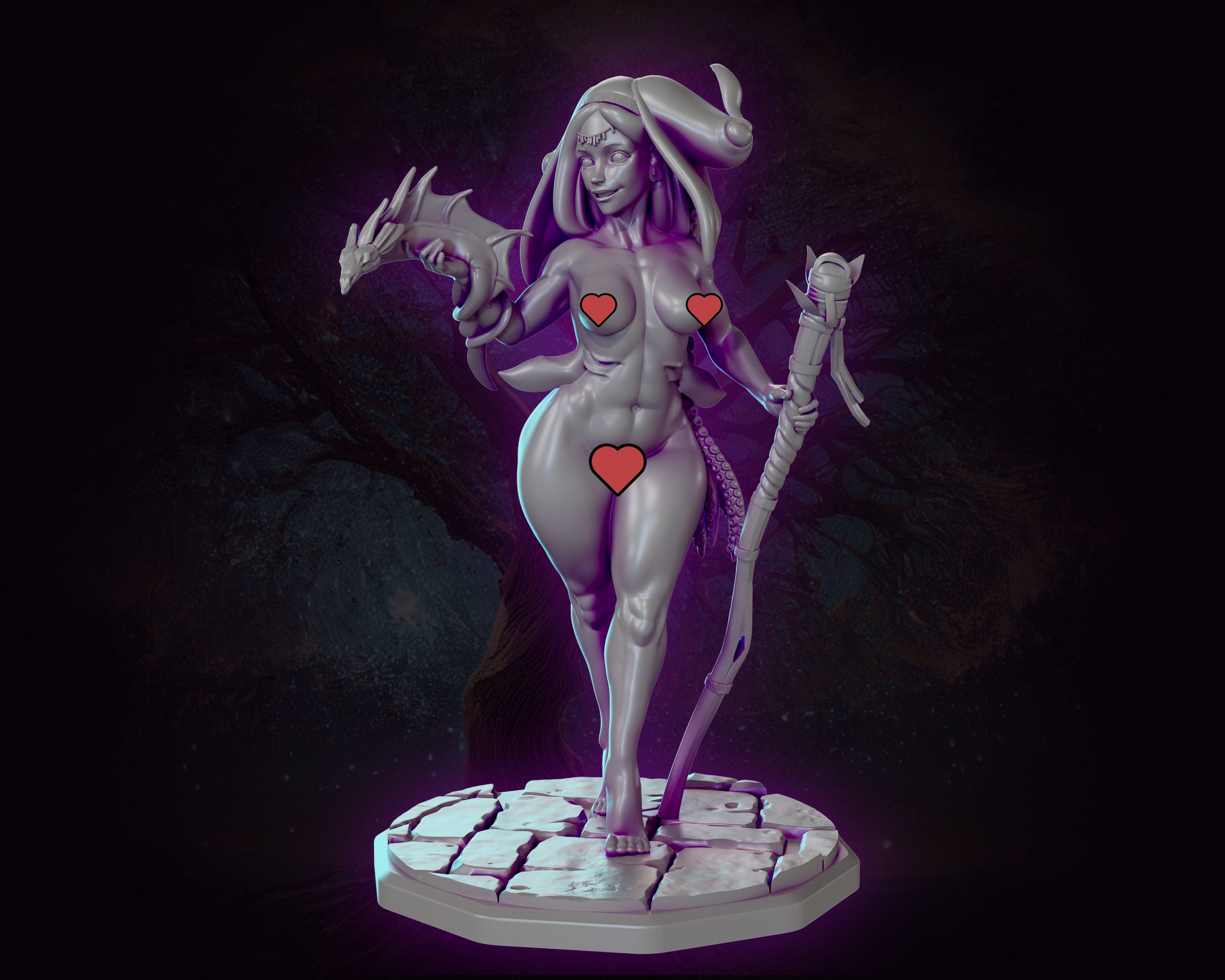 Sea Mage Ula Miniature | DnD Fan Art by Gaz Minis SFW,NSFW 3d printed,miniature,dnd miniature,Sea Mage Ula,3d printed miniature,nsfw miniature