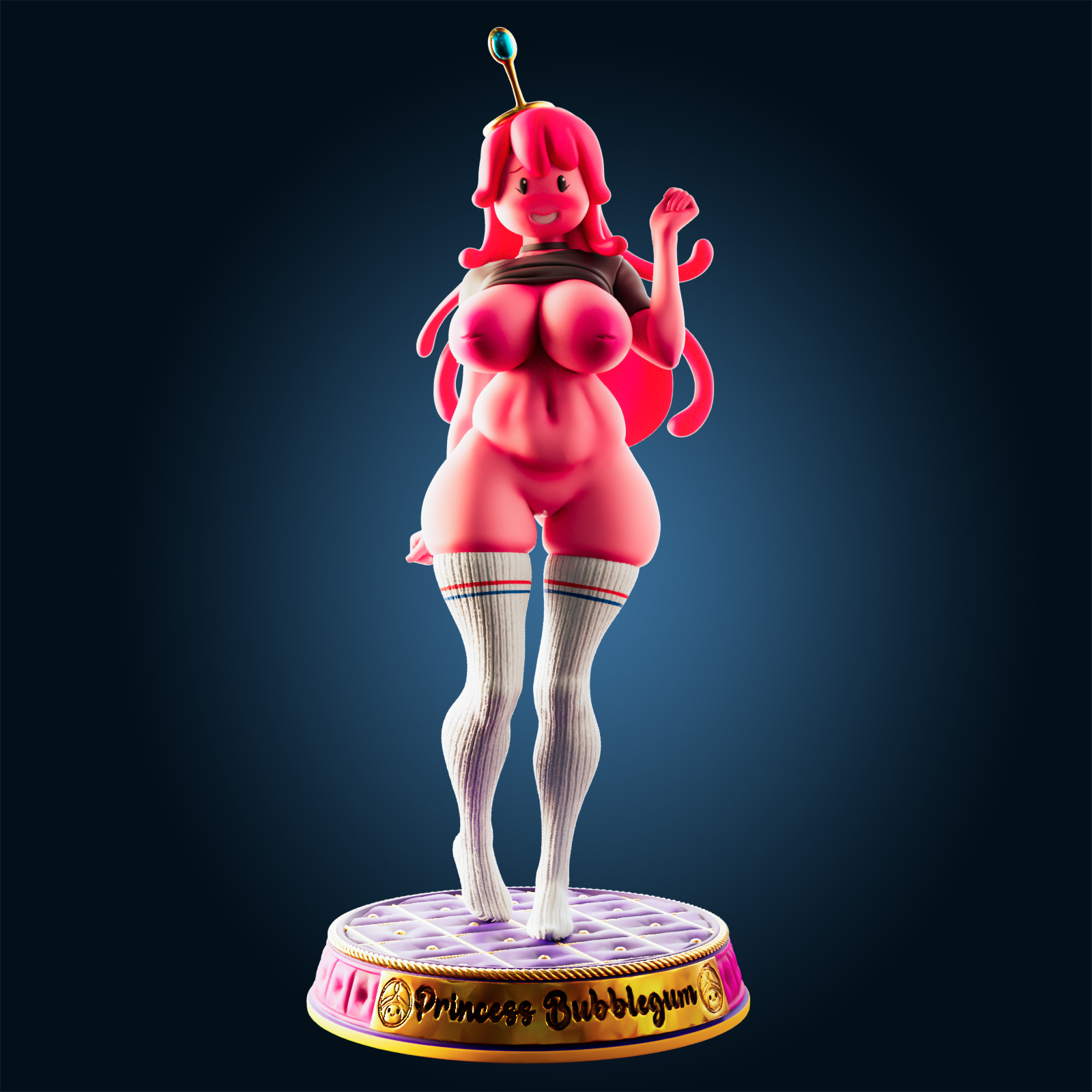 Princess BubbleGum Curvy Thicc Statue | Adventure Time Fan Art by Officer Rhu SFW,NSFW,Futa 3d printed,Princess BubbleGum statue,futa statue,Adventure Time statue,furry statue,nsfw statue