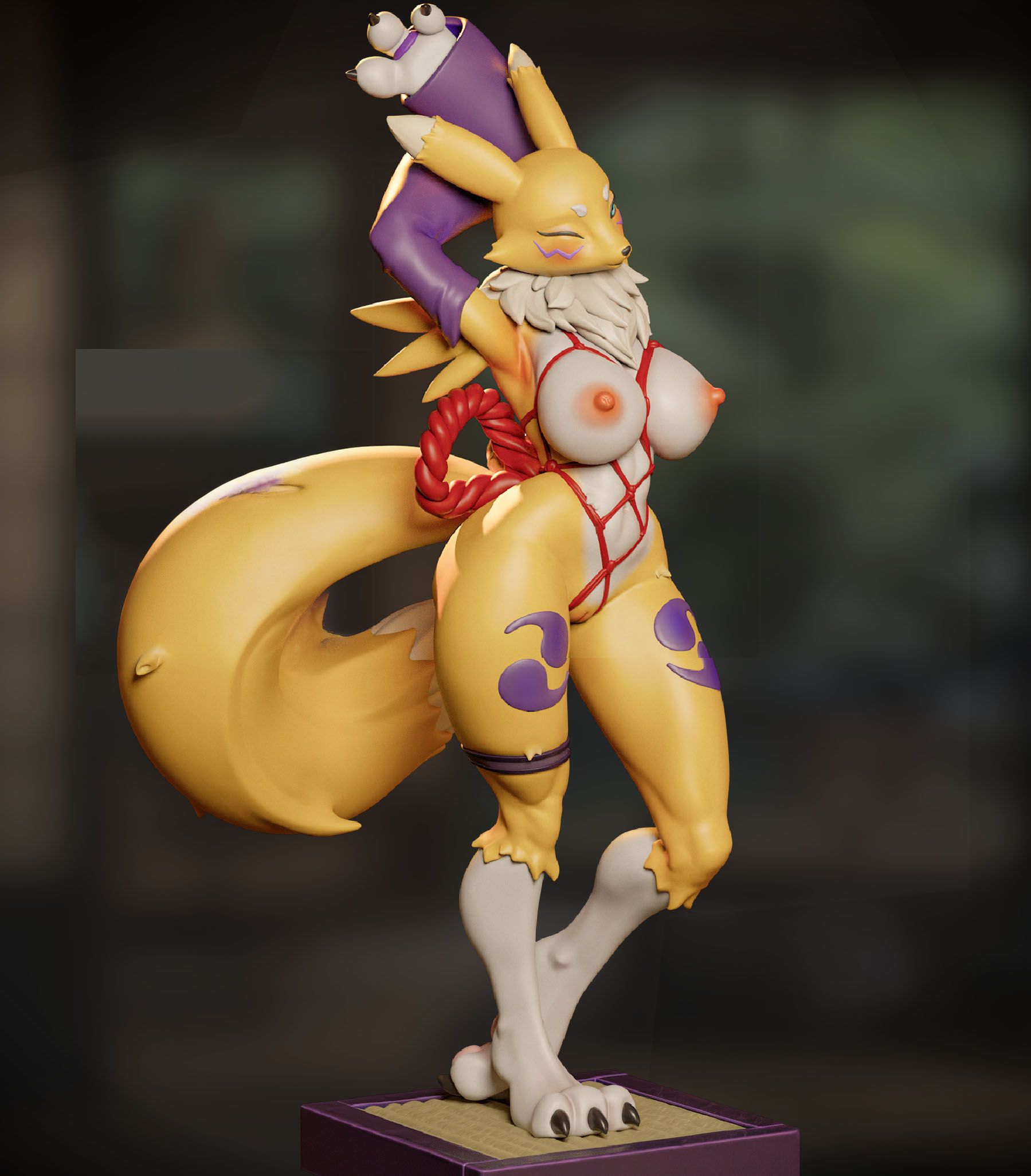 Renamon Furry Statue | Digimon Fan Art by Onagaba SFW,NSFW,Futa 3d printed statue,3d printed,3d printed figure,Renamon Statue,Digimon Statue,futa statue,futa figurines,futanari figurines,futanari statue,nsfw statue,furry statue