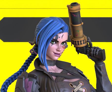Statua Jinx Cyberpunk | Arcane Fan art di OXO3D SFW,NSFW 3d printed statue,Arcane statue,3d printed,Jinx Cyberpunk Statue,3d printed figure,nsfw statue