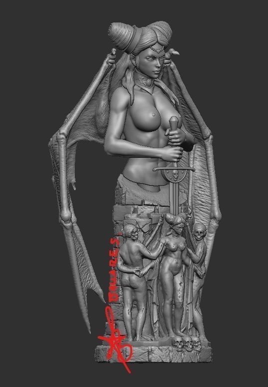 Bathory Bust Statue | Original Art by Michel Ballares Rodriguez NSFW 3d printed statue,3d printed,nsfw statue,3d printed figure