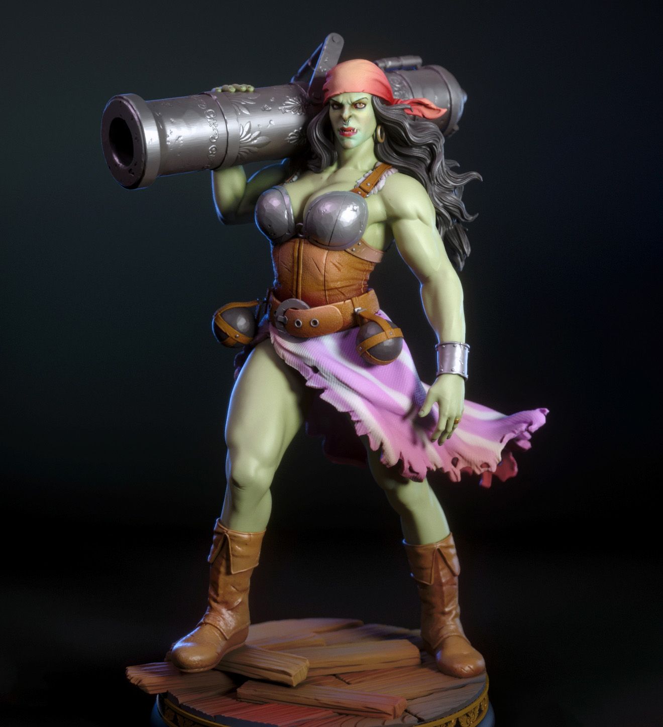 Boomka The Orc Pirate Statue | DnD Fan Art by TorridaMinis SFW,NSFW 3d printed,3d printed statue,nsfw statue,3d printed figure,Boomka The Orc Pirate Statue,dnd Statue