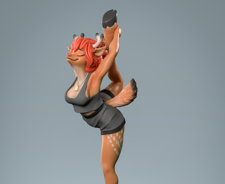 Dana Deer Statue | Original Fan Art by Anyonensfw SFW,NSFW,Futa 3d printed,3d printed statue,nsfw statue,futa statue,furry statue,Dana Deer Statue