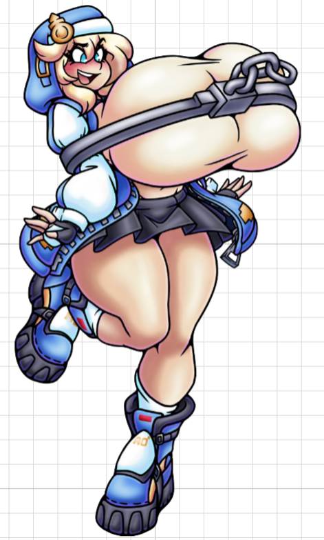 Bridget Big Boobs Sticker | Guilty Gear Vinyl-Sticker SFW stickers,Guilty Gear sticker,Bridget sticker,sfw sticker