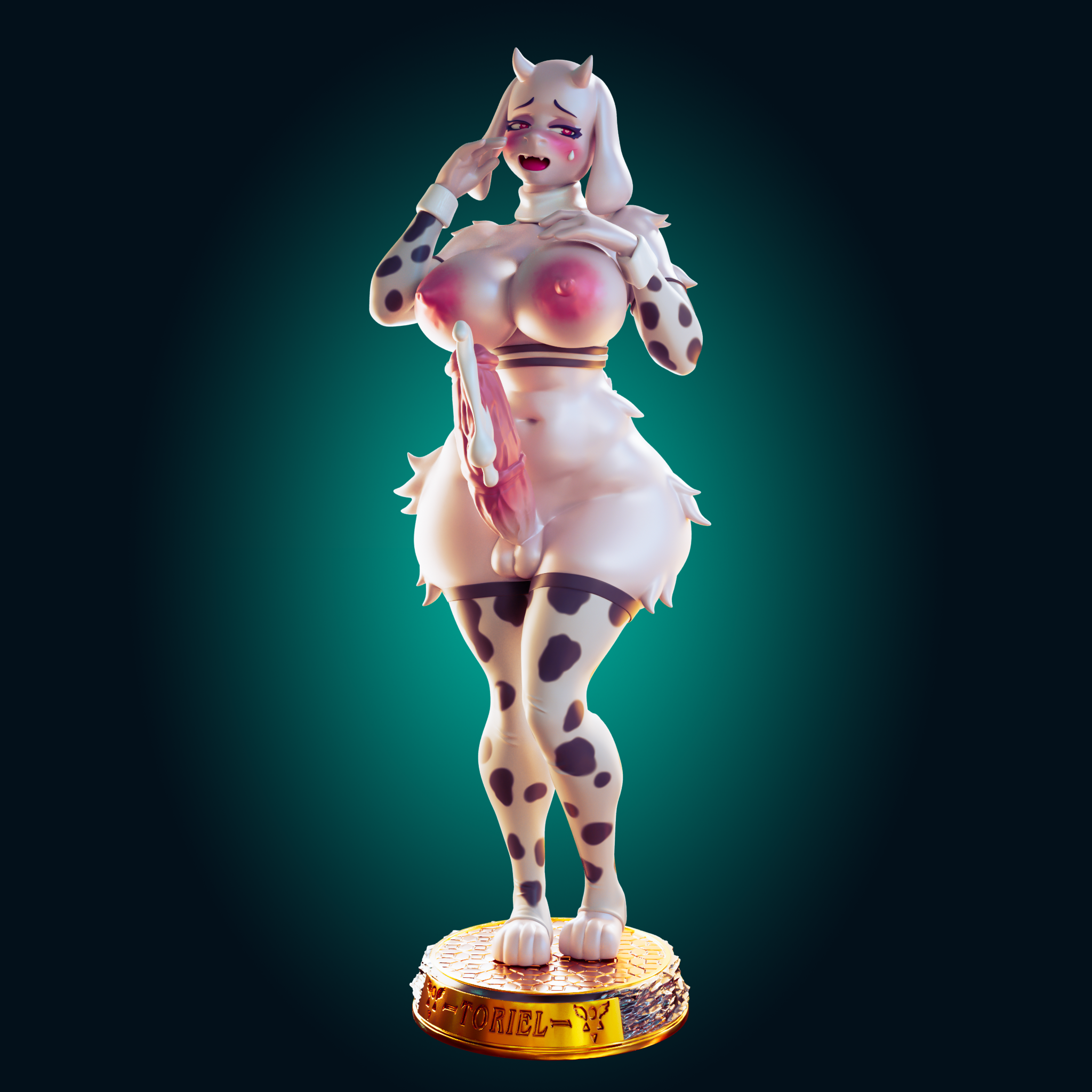 Toriel Goat Statue | Undertale Fan Art by Officer Rhu SFW,NSFW,Futa 3d printed statue,3d printed,nsfw statue,futa statue,Toriel Goat Statue,Undertale Statue