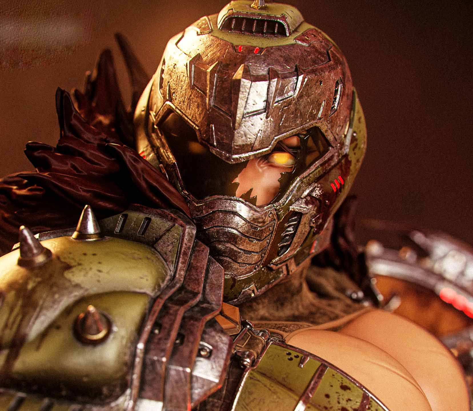 DOOM Girl Statue | DOOM Fan Art by Gatsu SFW,NSFW,Futa 3d printed statue,3d printed,nsfw statue,futa statue,DOOM Girl Statue,DOOM Statue,futa figurines,futanari figurines,futanari statue