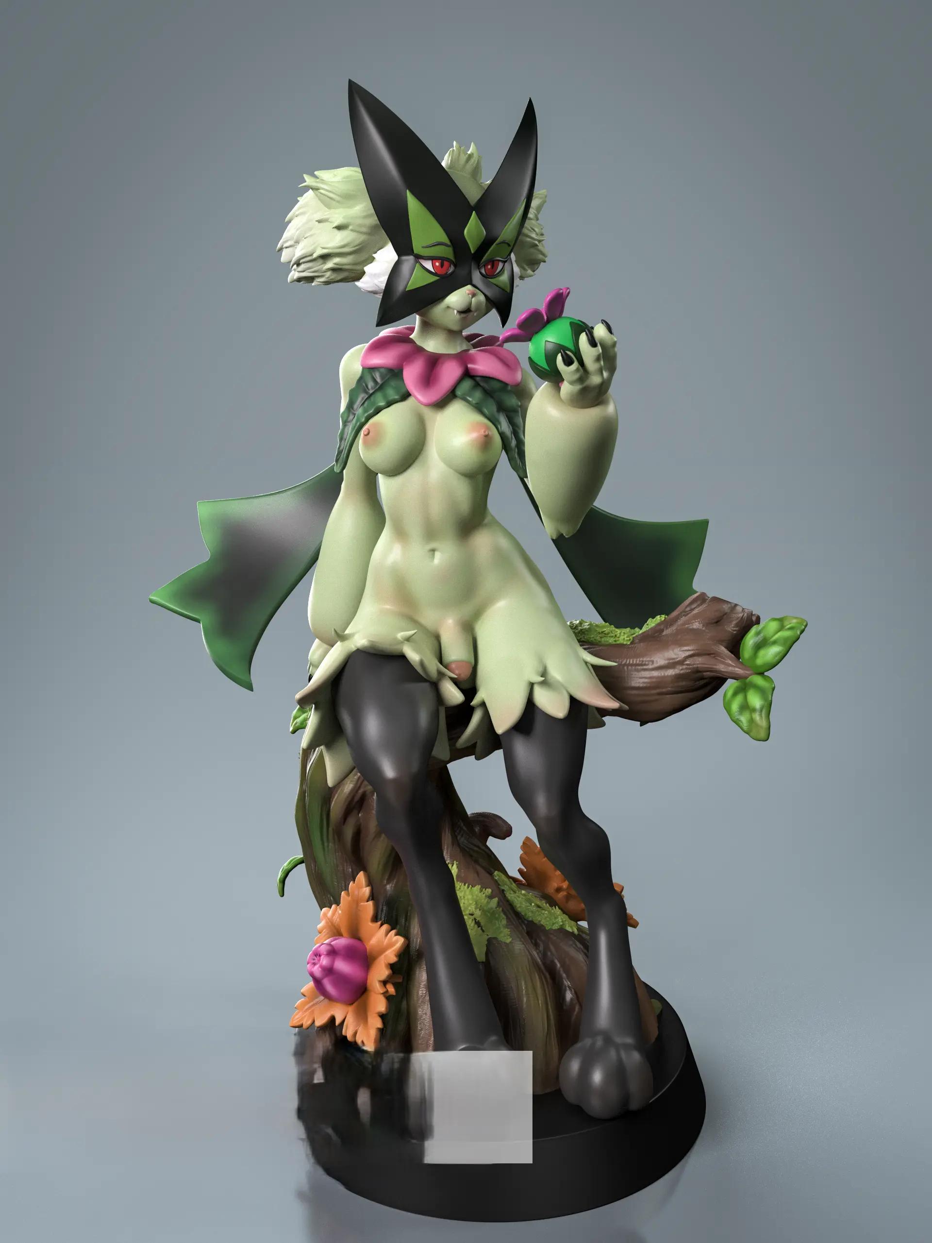 Meowscarada Statue | Pokémon Fan Art by Anyonensfw SFW,NSFW,Futa 3d printed,3d printed statue,nsfw statue,futa statue,furry statue,Meowscarada Statue,Pokémon Statue