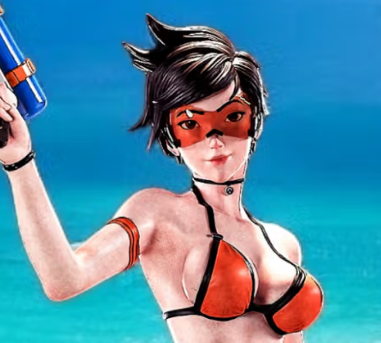 Tracer Statue | Overwatch Fan Art by PEACHFIGURE SFW,NSFW 3d printed statue,3d printed,nsfw statue,3d printed figure,Tracer statue,Overwatch statue