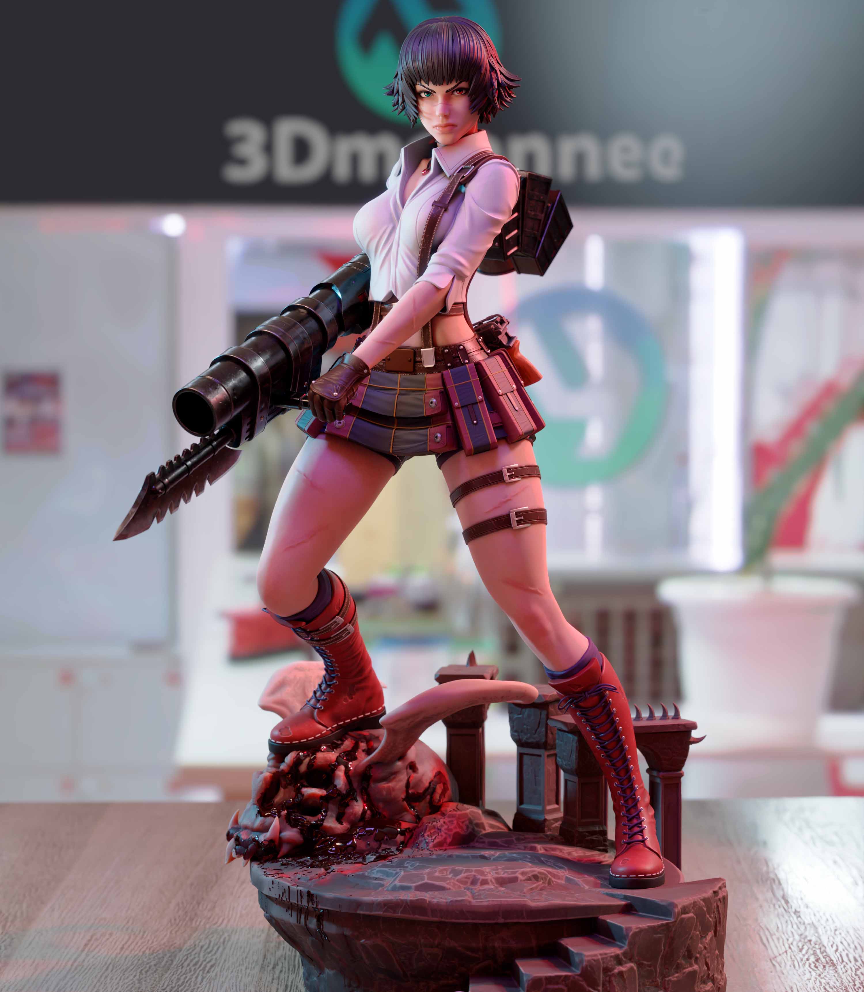 Lady Statue | Devil May Cry Fan Art by 3Dmoonn SFW,NSFW 3d printed,3d printed statue,Lady Statue,Devil May Cry statue,3d printed figure,nsfw statue