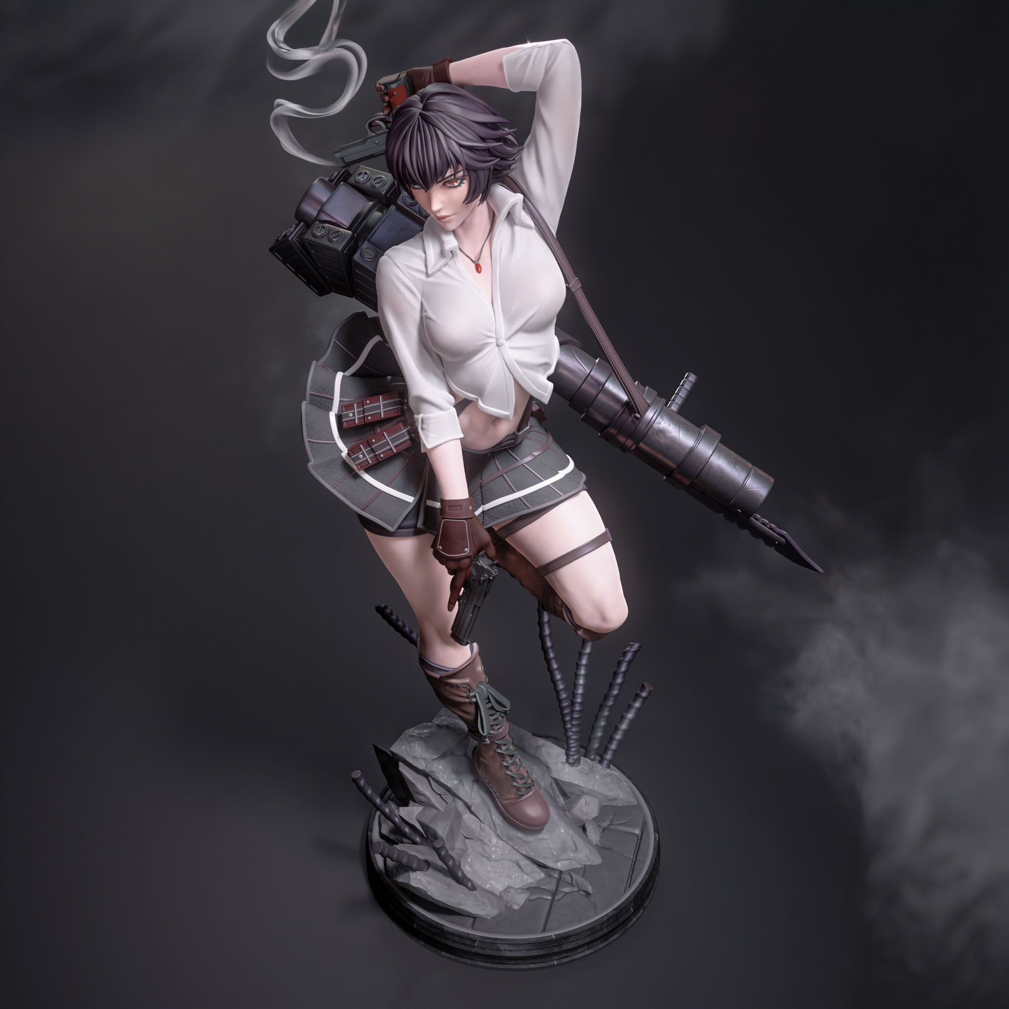 Lady Statue | Devil May Cry Fan Art by Bulkamancer SFW 3d printed statue,3d printed,Lady Statue,3d printed figure,Devil May Cry statue