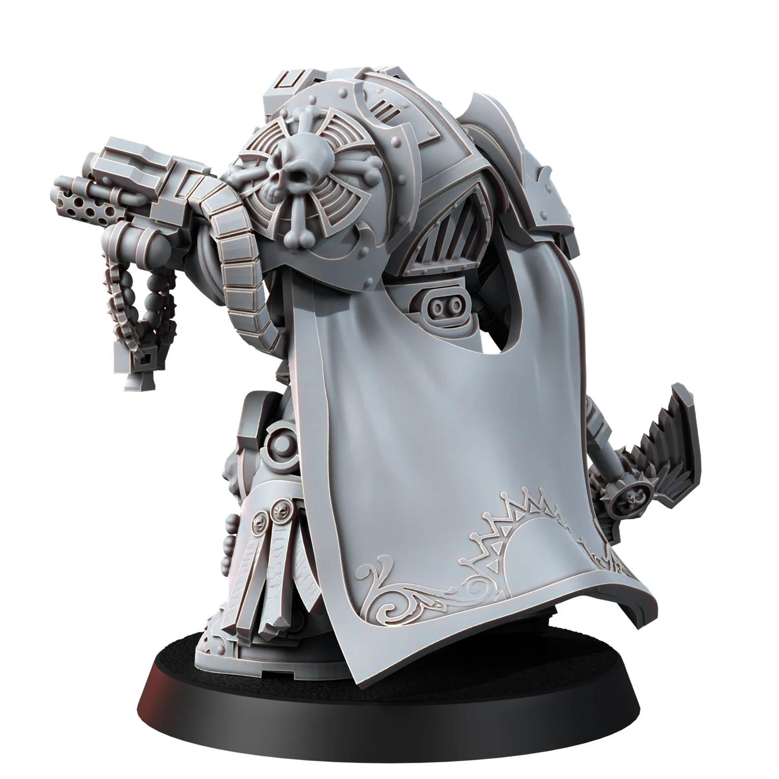 Imperial Exolothreftis Chaplain Miniature | 40k Fan Art by Across the Realms SFW 3d printed miniature,3d printed,miniature,sfw miniature,warhammer 40k,40k miniature,Imperial Exolothreftis Chaplain,Grimdark