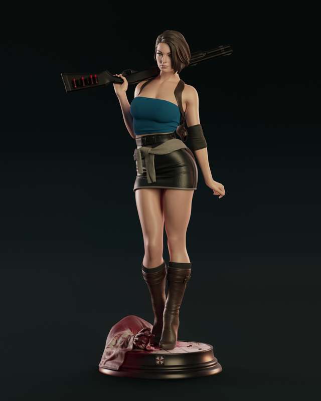 Jill Valentine Statue | Resident Evil Fan Art by Abe3D SFW,NSFW 3d printed statue,nsfw statue,Jill Valentine statue,Resident Evil,3d printed figure,3d printed