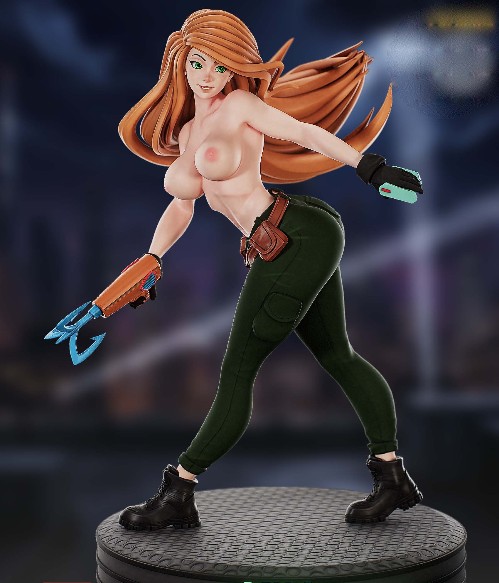 Kim Possible Statue | Kim Possible Fan Art by PEACHFIGURE SFW,NSFW 3d printed,3d printed statue,Kim Possible statue,nsfw statue