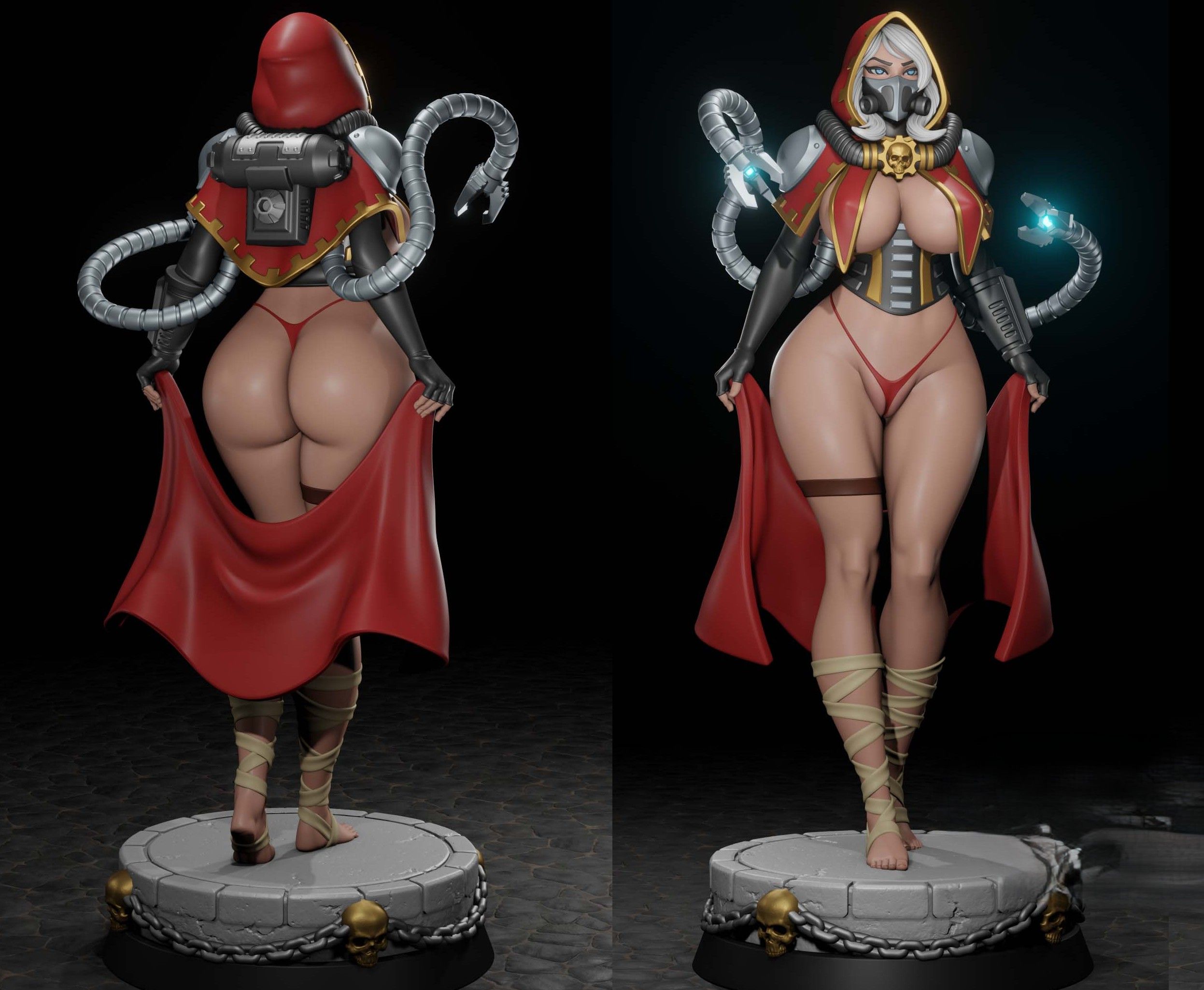 Female Tech Priest Statue | 40k Fan Art by Digital Dark SFW,NSFW,Futa futa statue,3d printed,nsfw statue,Female Tech Priest Statue,3d printed figure,3d printed,Warhammer 40k Statue