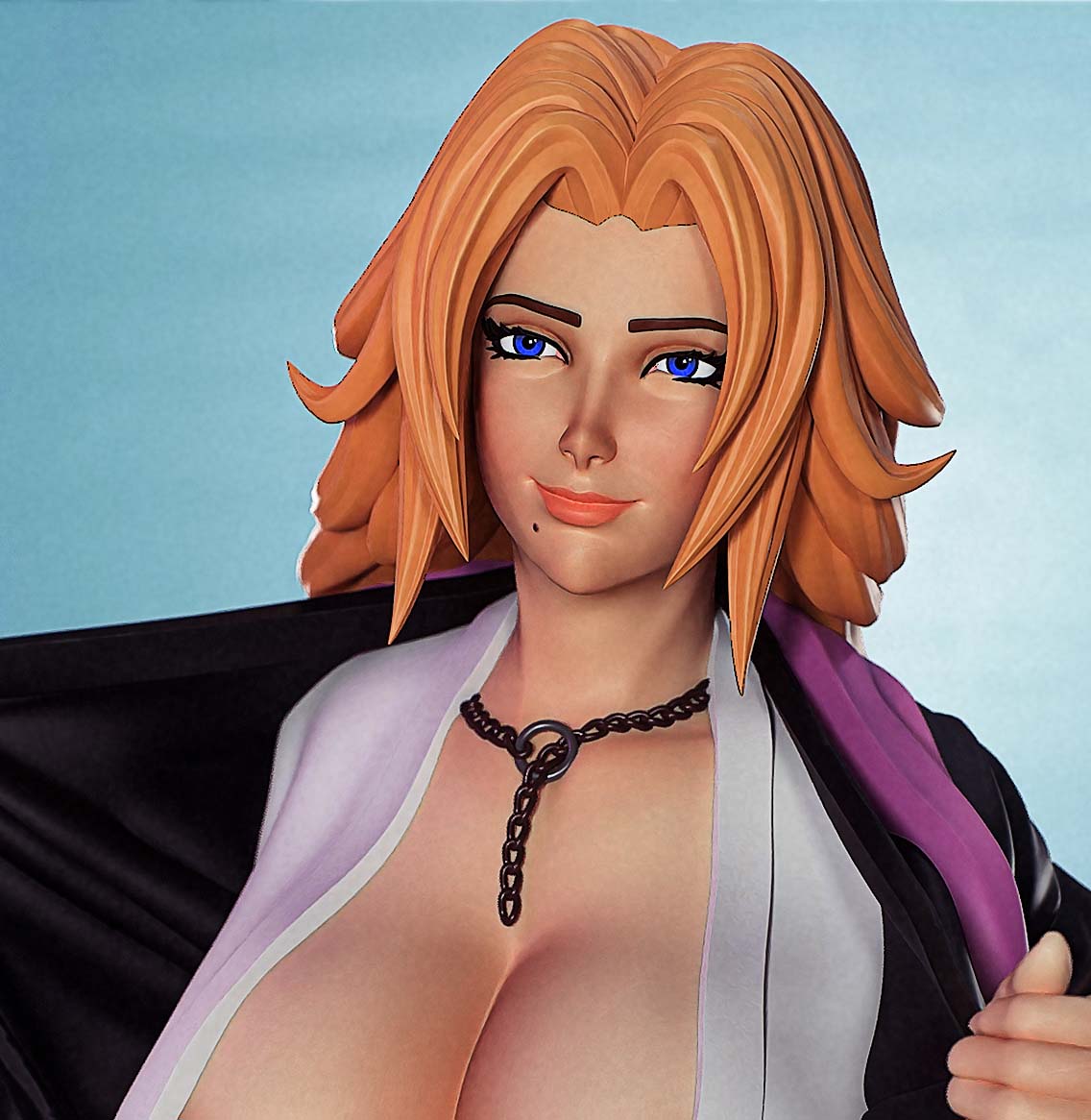 Rangiku Matsumoto Statue | Bleach Fan Art by PEACHFIGURE SFW,NSFW 3d printed,3d printed statue,Rangiku Matsumoto statue,Bleach statue,nsfw statue