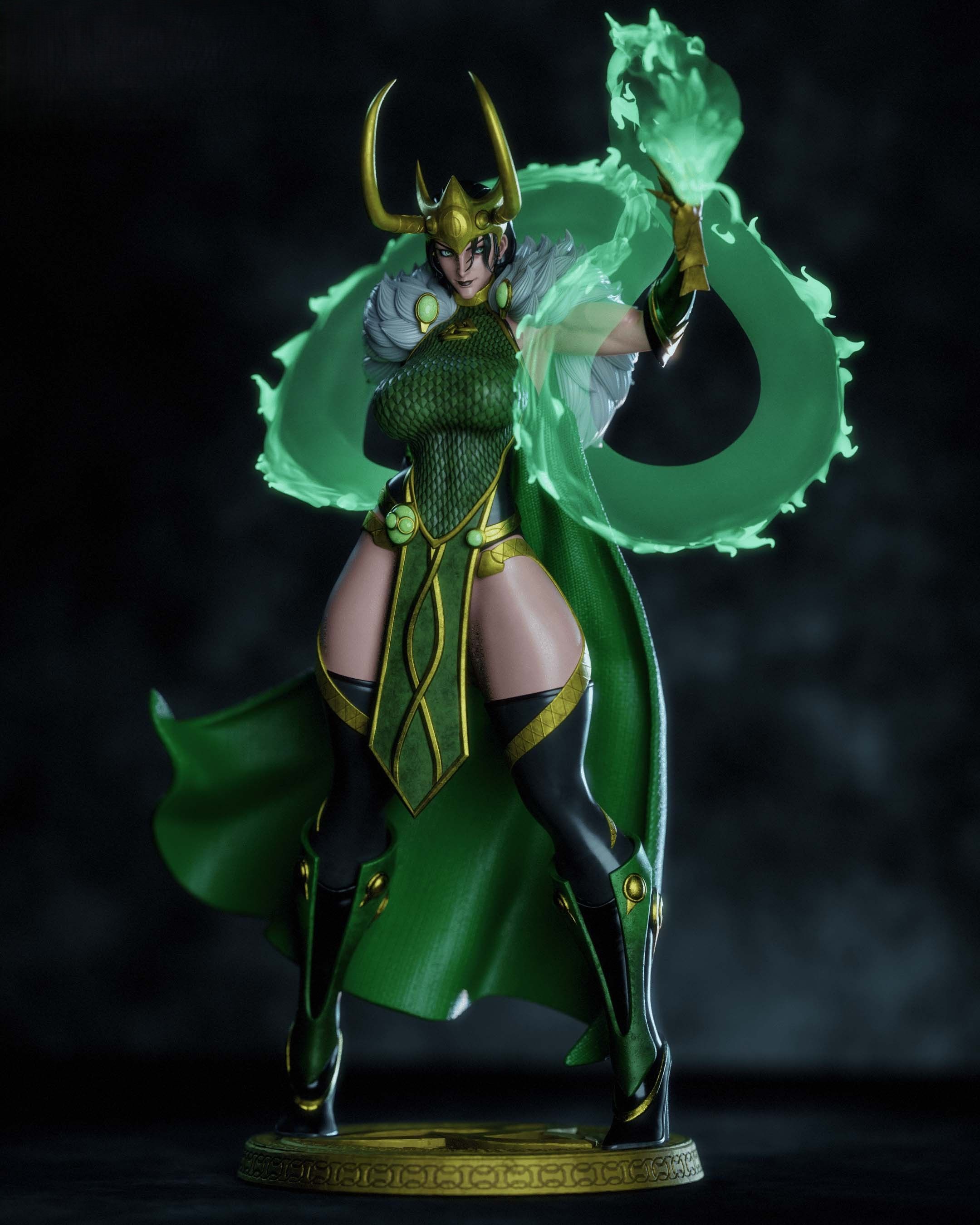 Lady Loki Statue | Marvel Fan Art by Gatsu SFW,NSFW,Futa 3d printed statue,3d printed,nsfw statue,futa statue,Lady Loki Statue,Marvel Statue,futa figurines,futanari figurines,futanari statue