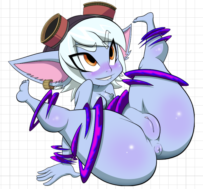 Yordle Spread Legs Furry Girl Sticker | League of Legends Vinyl Sticker NSFW nsfw sticker,stickers,Yordle sticker,League of Legends stickers,furry sticker