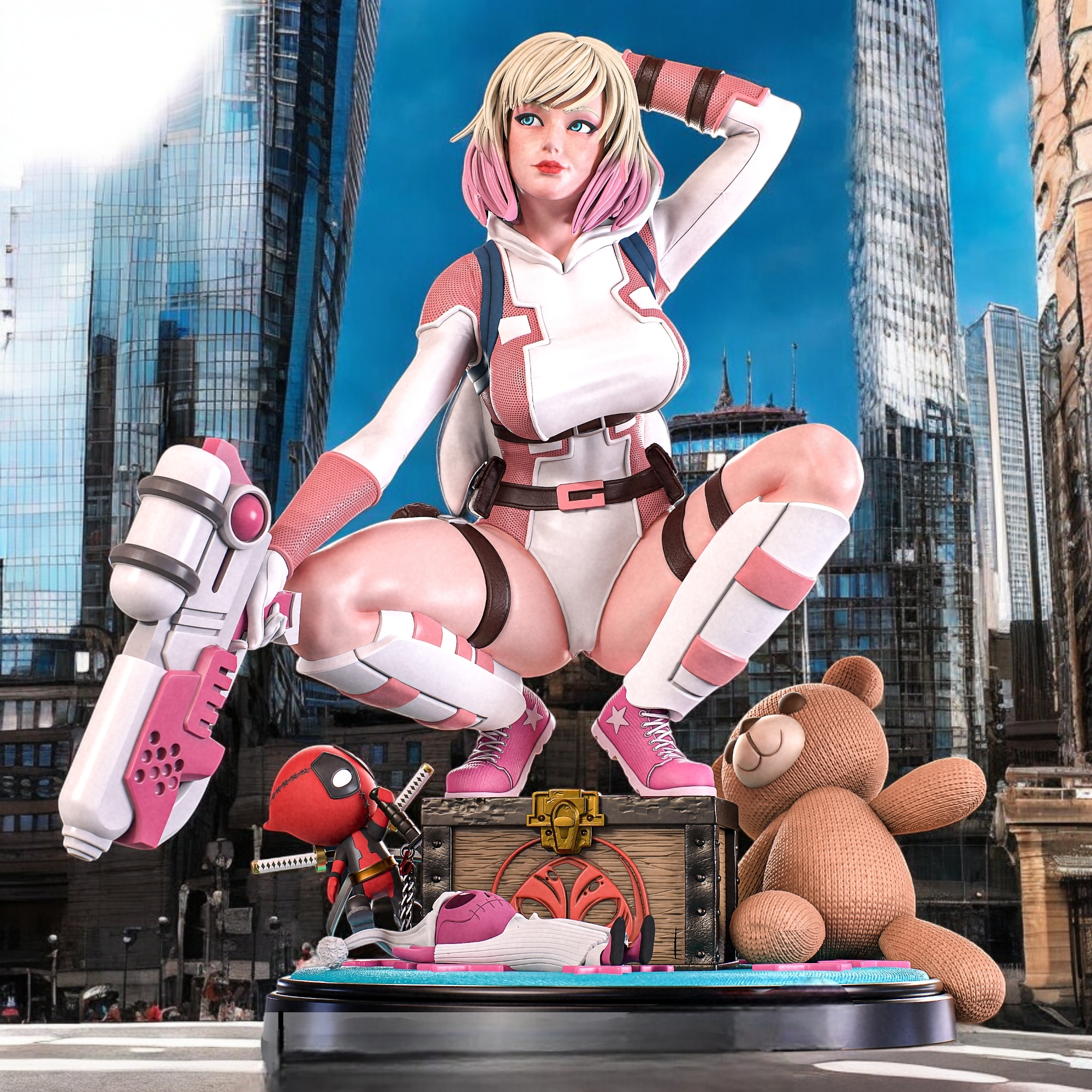 Gwenpool Statue | Marvel Fan Art by PEACHFIGURE SFW,NSFW 3d printed statue,3d printed,nsfw statue,Gwenpool Statue,Marvel,3d printed figure