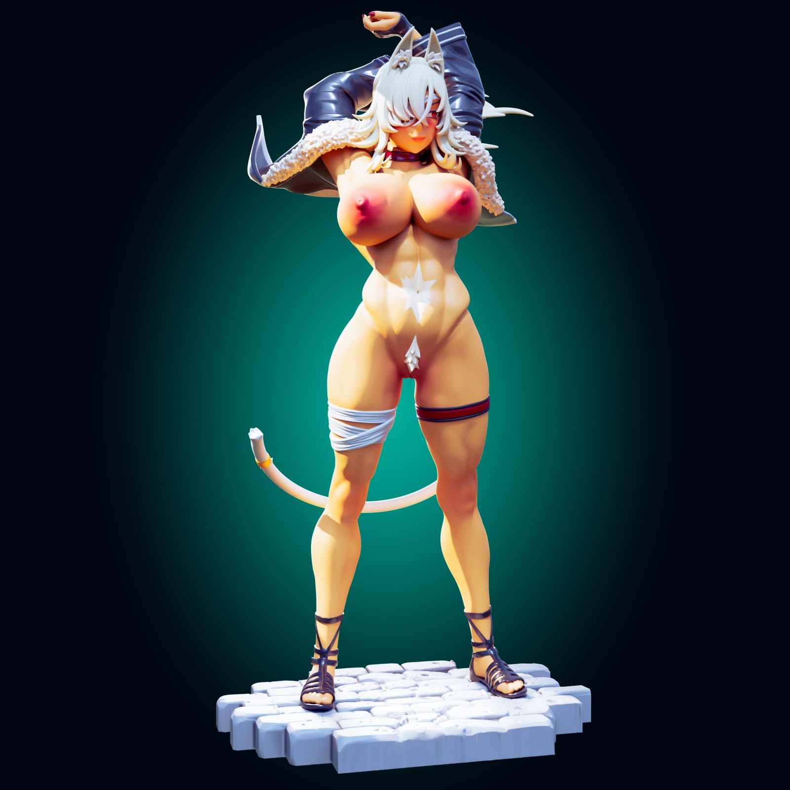 Ghislaine Muscle Mommy Statue | Mushoku Tensei Fan Art by Officer Rhu SFW,NSFW,Futa 3d printed,Ghislaine statue,futa statue,Mushoku Tensei statue,furry statue,nsfw statue