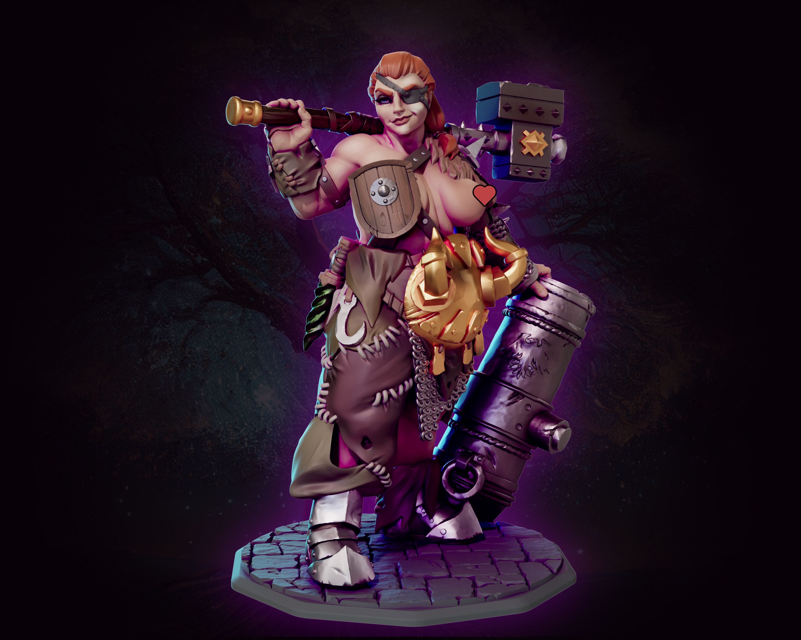 Drunga Smallgut the female Ogre Miniature | DnD Fan Art by Gaz Minis SFW,NSFW 3d printed,miniature,dnd miniature,Drunga Smallgut the female Ogre,3d printed miniature,nsfw miniature