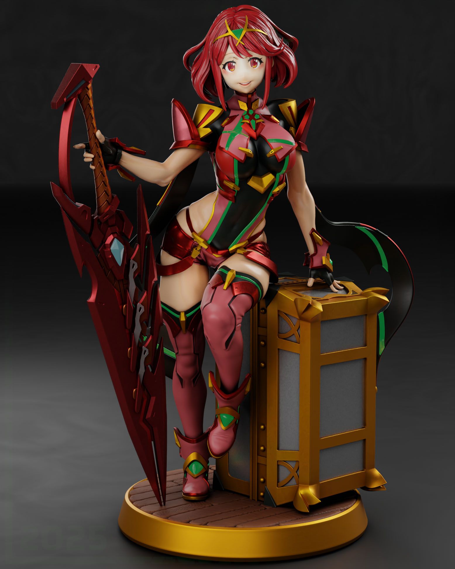 Statua Pyra Homura | Xenoblade Fan art di Gr8Tech SFW,NSFW 3d printed statue,nsfw statue,Pyra Homura statue,Xenoblade statue,3d printed figure,3d printed