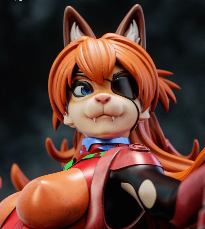 Asuka Furry Statue | Evangelion Fan Art by Gatsu SFW,NSFW 3d printed statue,3d printed,nsfw statue,Asuka Statue,Evangelion Statue,furry statue